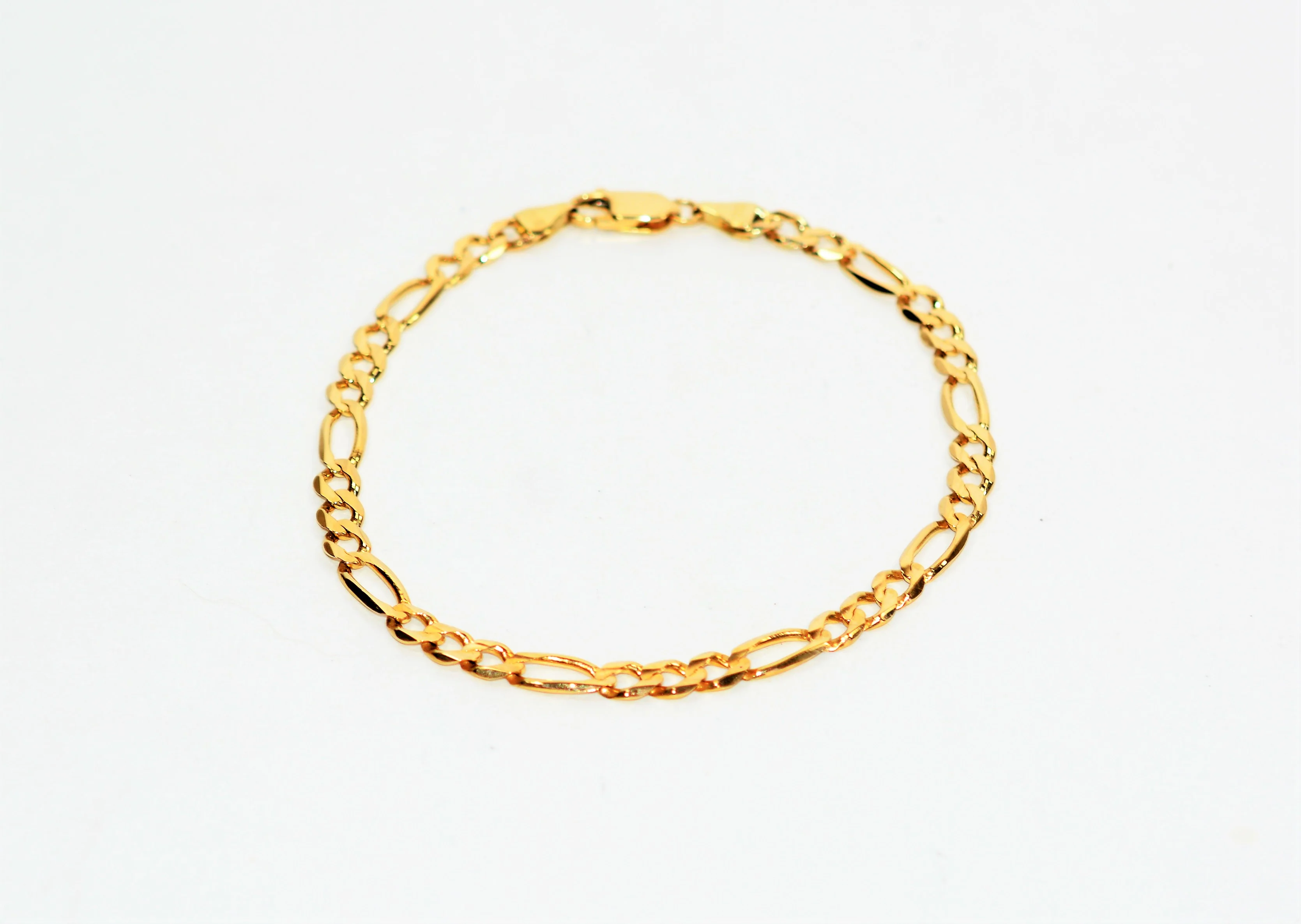 14K Solid Gold Figaro Chain Bracelet 5.50mm Statement Bracelet Fine Jewelry Vintage Jewelry Estate Jewelry Jewellery Unisex Men's Bracelet - Image 4