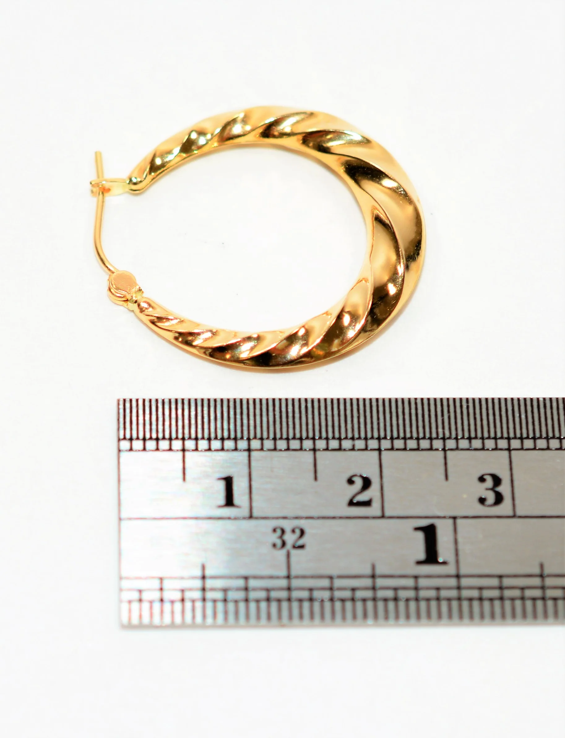 14K Solid Gold 23.50mm Hoop Earrings Gold Hoops Gold Earrings Door Knocker Hoops Statement Vintage Earrings Estate Earrings Vintage Jewelry Jewellery - Image 8