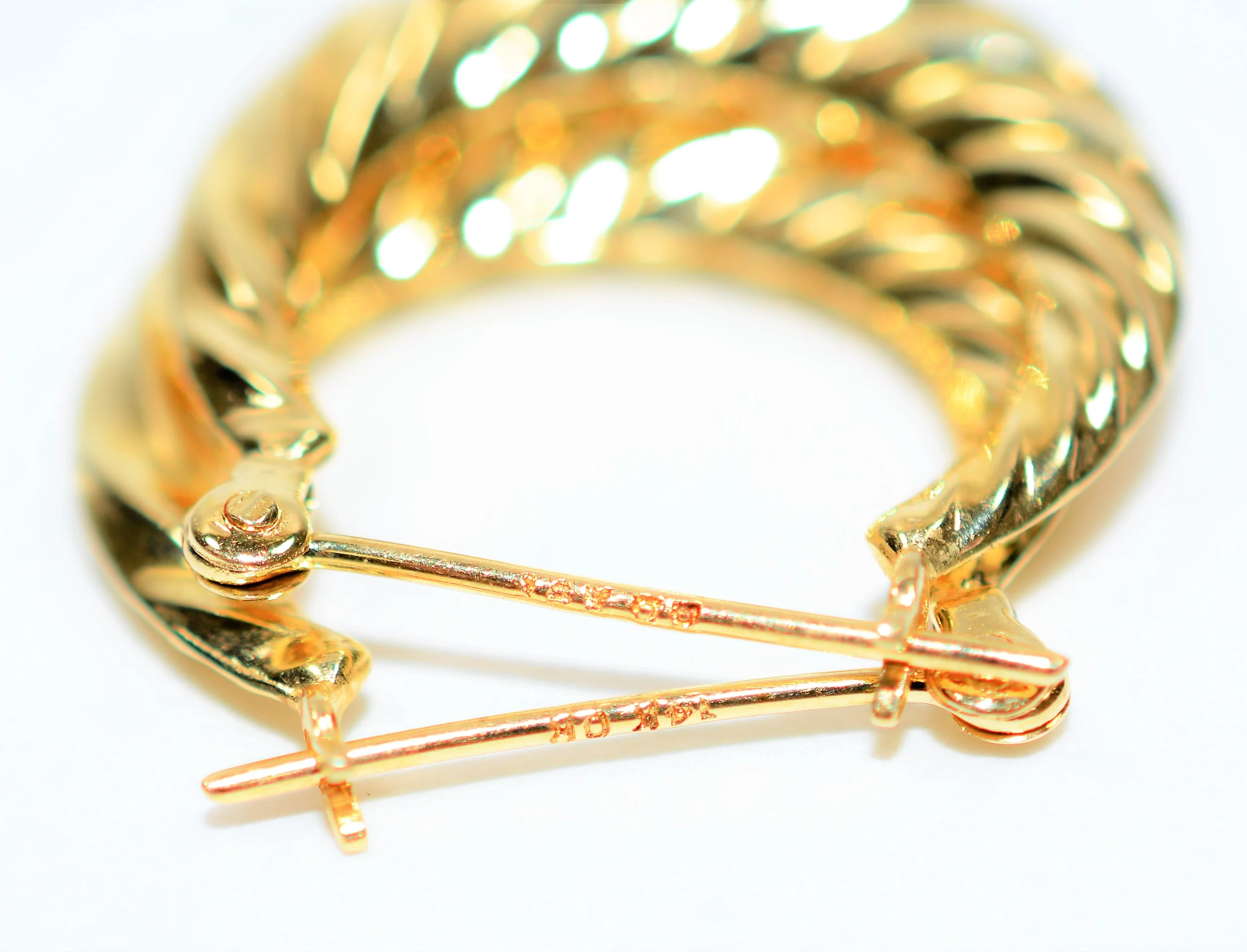 14K Solid Gold 20mm Hoop Earrings Gold Earrings Gold Hoops Vintage Earrings Estate Earrings Estate Jewelry Vintage Jewellery Fine Jewelry - Image 6