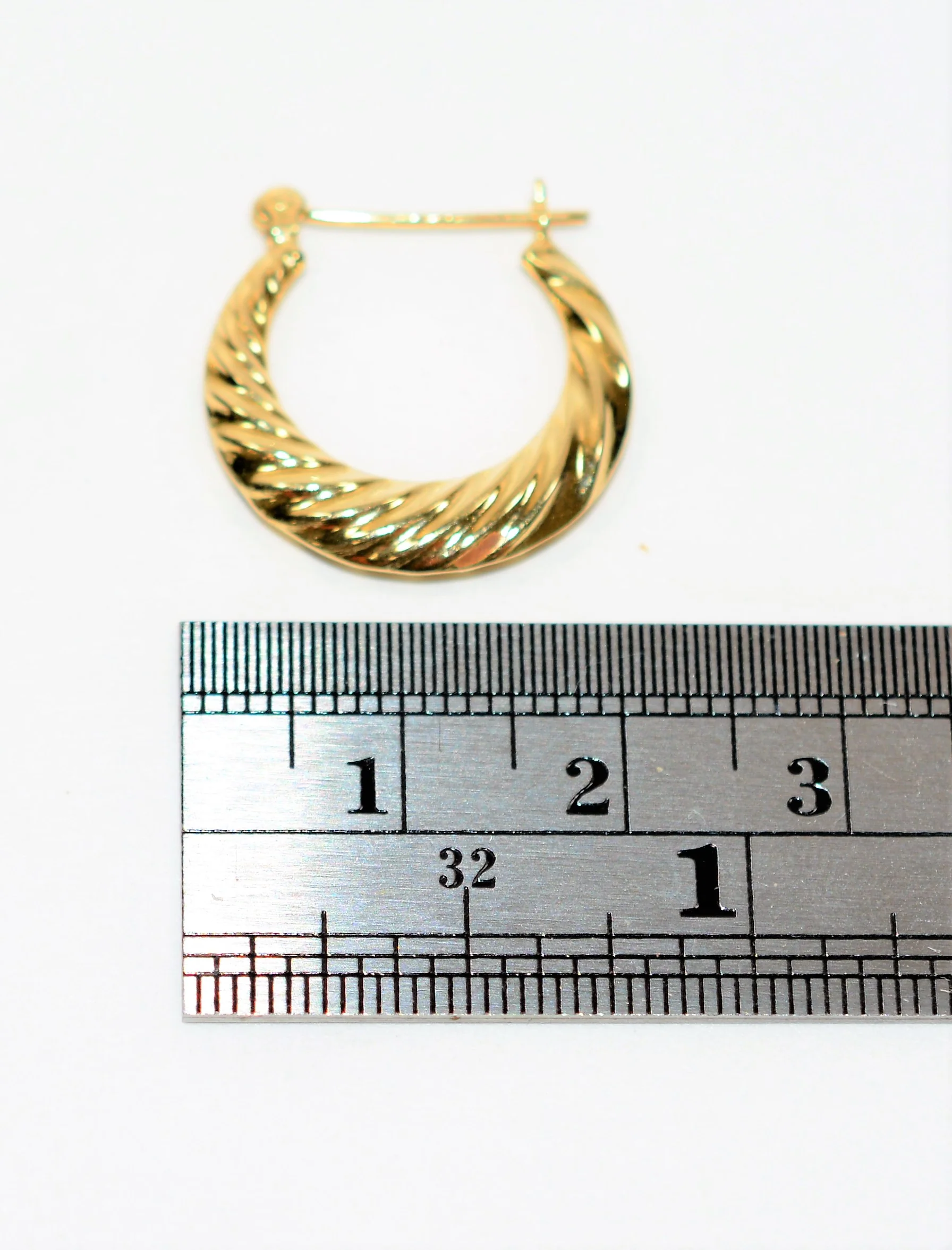 14K Solid Gold 20mm Hoop Earrings Gold Earrings Gold Hoops Vintage Earrings Estate Earrings Estate Jewelry Vintage Jewellery Fine Jewelry - Image 9