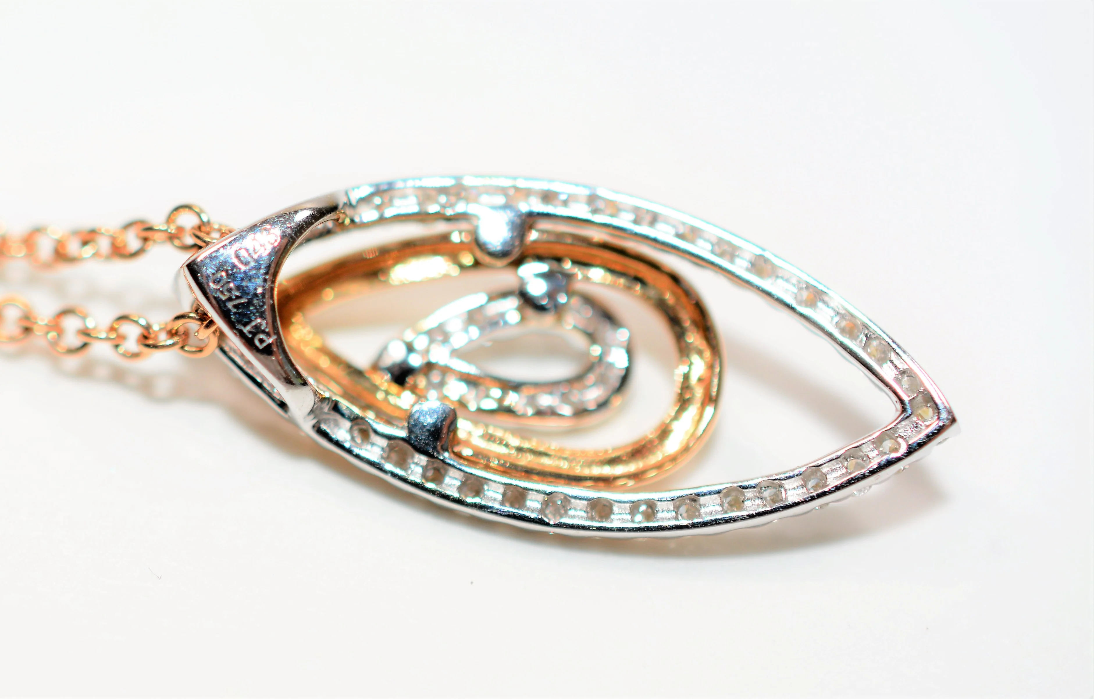 Natural Diamond Necklace 18K Solid Rose Gold .74tcw Gemstone Pendant Necklace Fine Jewelry Estate Jewelry Statement Necklace Diamond Pendnat - Image 6