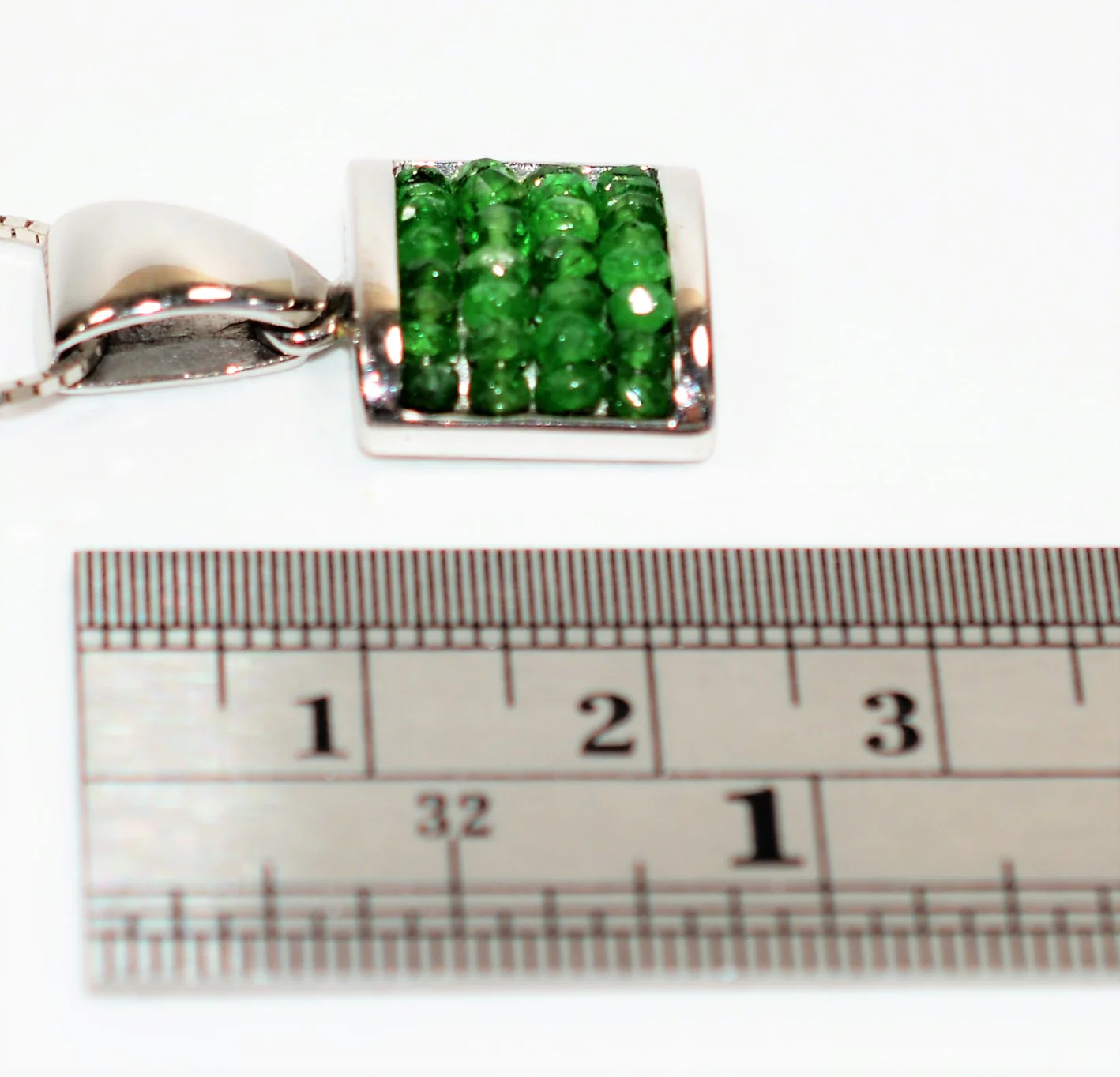 Natural Colombian Emerald Necklace 14K Solid White Gold 1.50tcw Fine Necklace May Birthstone Necklace Cluster Pendant Womens Necklace Estate - Image 7