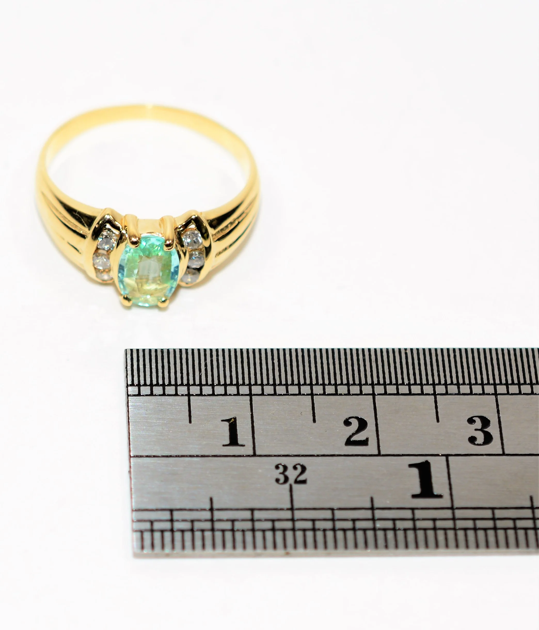 Natural Paraiba Tourmaline & Diamond Ring 14K Solid Gold .64tcw Gemstone Jewellery Women's Ring Birthstone Ring Statement Ring Fine Jewelry - Image 11