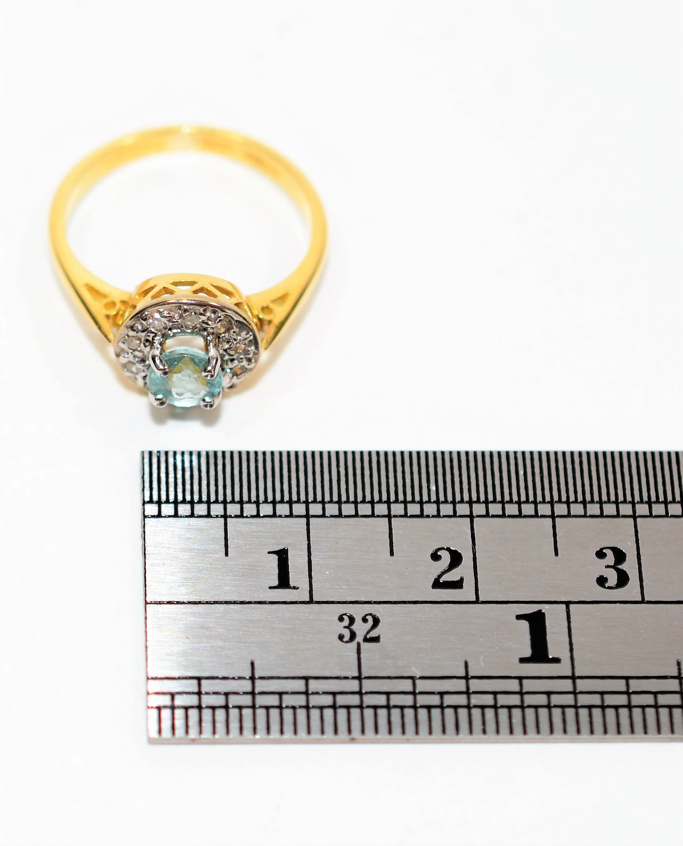 Natural Paraiba Tourmaline & Diamond Ring 18K Solid Gold .60tcw Gemstone Fine Halo Women’s Ring Ladies Ring Engagement Ring Estate Jewelry - Image 11