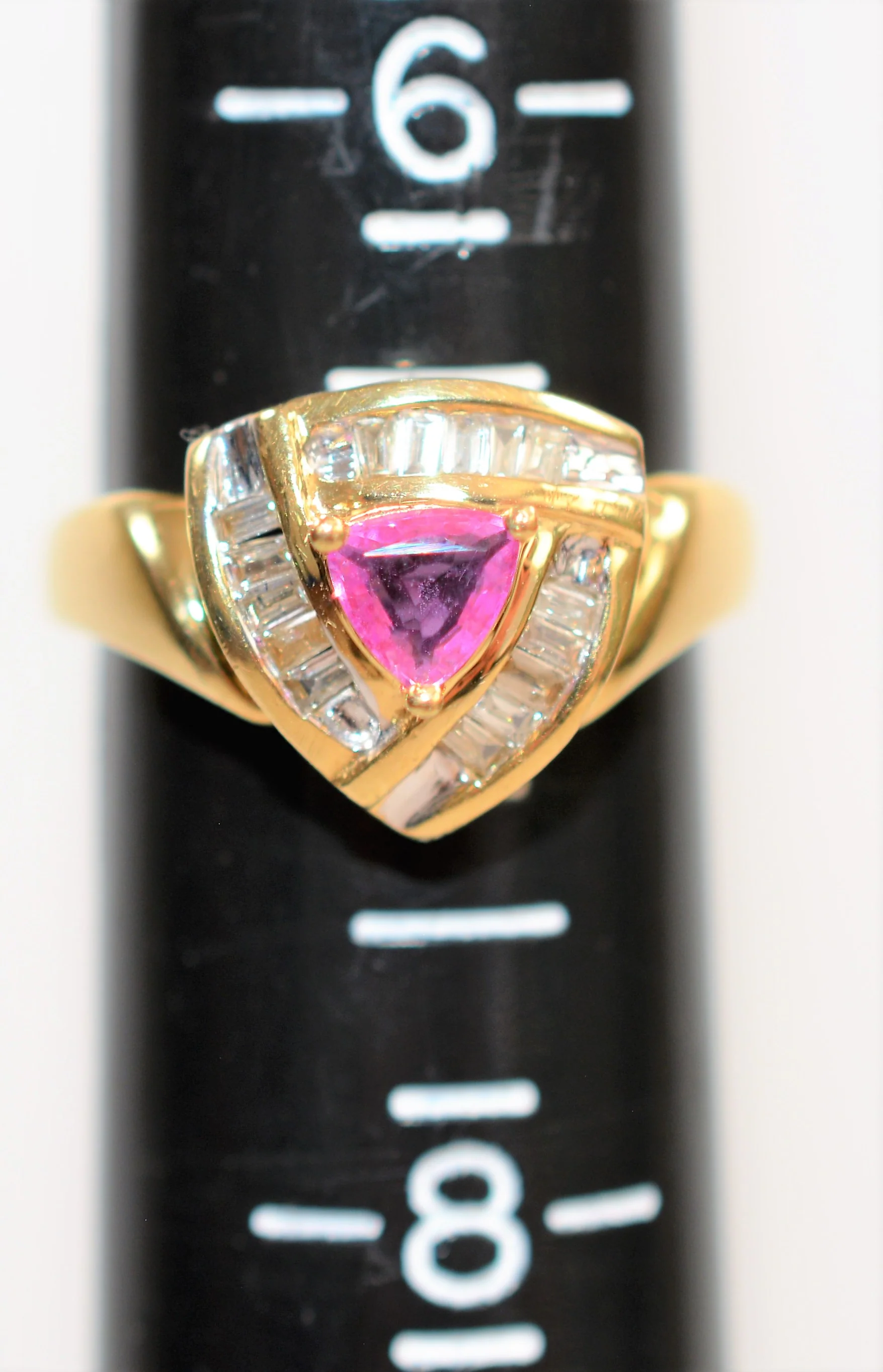 Natural Pink Tourmaline & Diamond Ring 14K Solid Gold .74tcw Gemstone Ring Fashion Ring Cocktail Ring Multistone Ring Women’s Ring Jewellery - Image 9