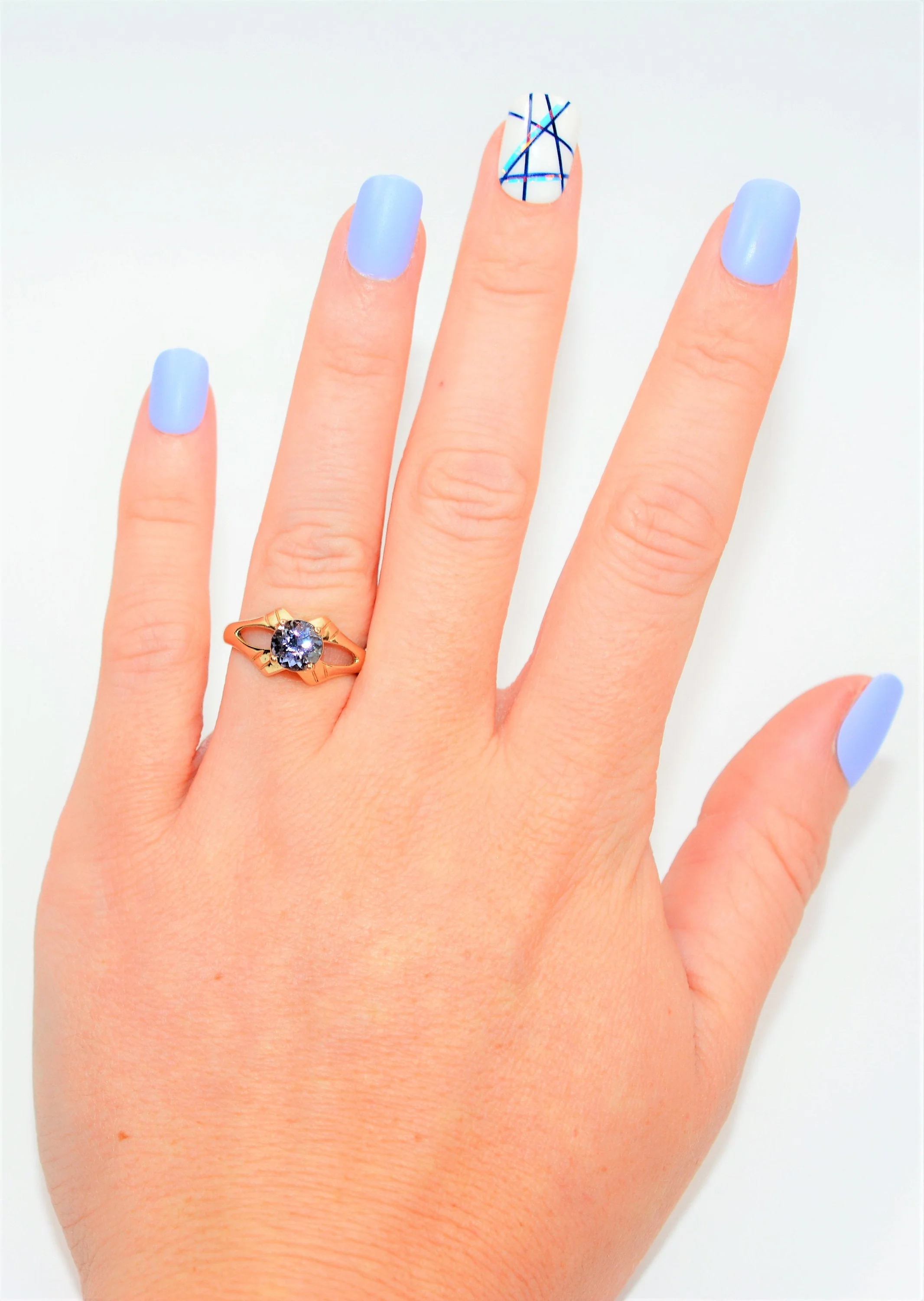 Natural Tanzanite Ring 10K Solid Gold 1.09ct Solitaire Ring Vintage Ring Estate Jewelry Women’s Ring Ladies Ring December Birthstone Ring - Image 2