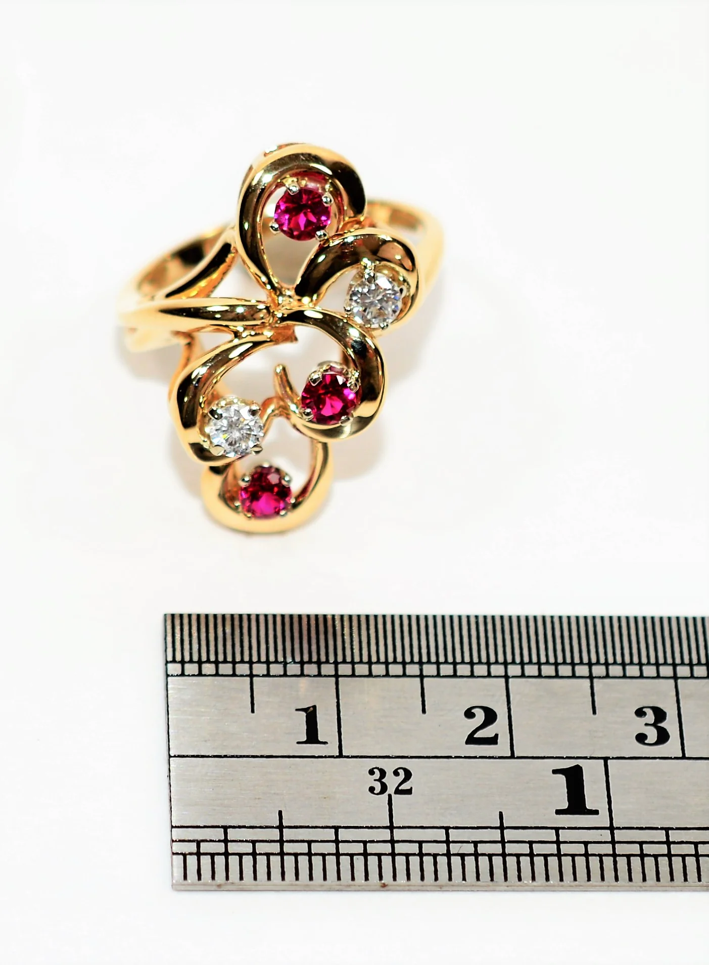 Natural Ruby & Diamond Ring 14K Solid Gold .70tcw Cocktail Ring Cluster Ring Gemstone Ring Ladies Ring Women’s Ring Vintage Jewelry Estate - Image 11