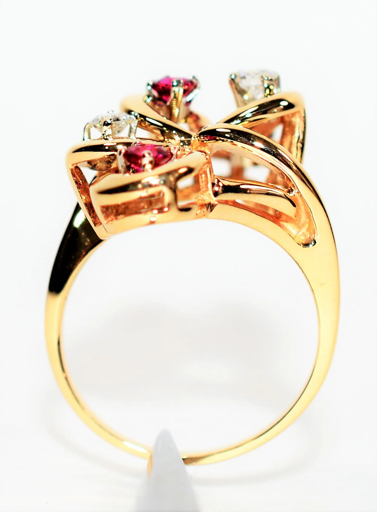 Natural Ruby & Diamond Ring 14K Solid Gold .70tcw Cocktail Ring Cluster Ring Gemstone Ring Ladies Ring Women’s Ring Vintage Jewelry Estate - Image 3