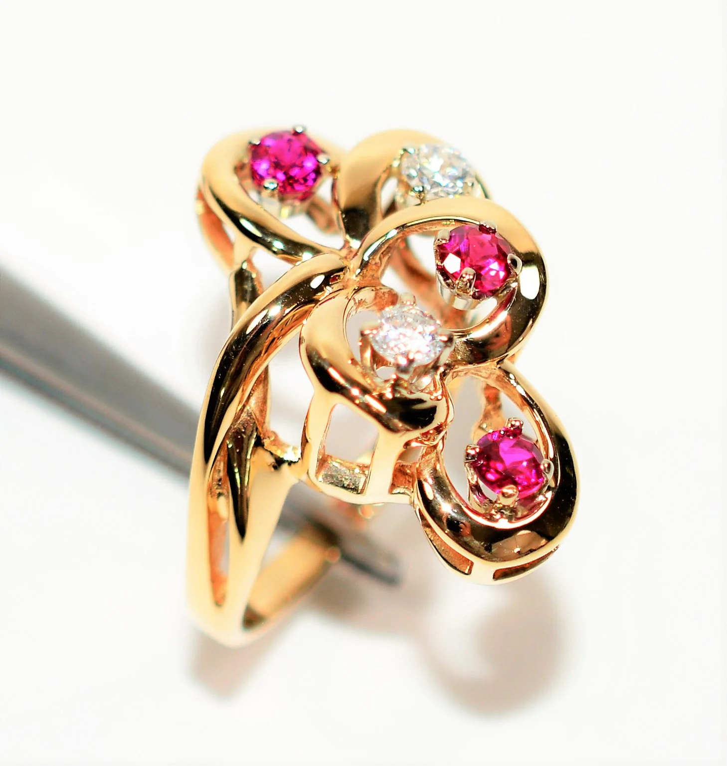 Natural Ruby & Diamond Ring 14K Solid Gold .70tcw Cocktail Ring Cluster Ring Gemstone Ring Ladies Ring Women’s Ring Vintage Jewelry Estate - Image 4