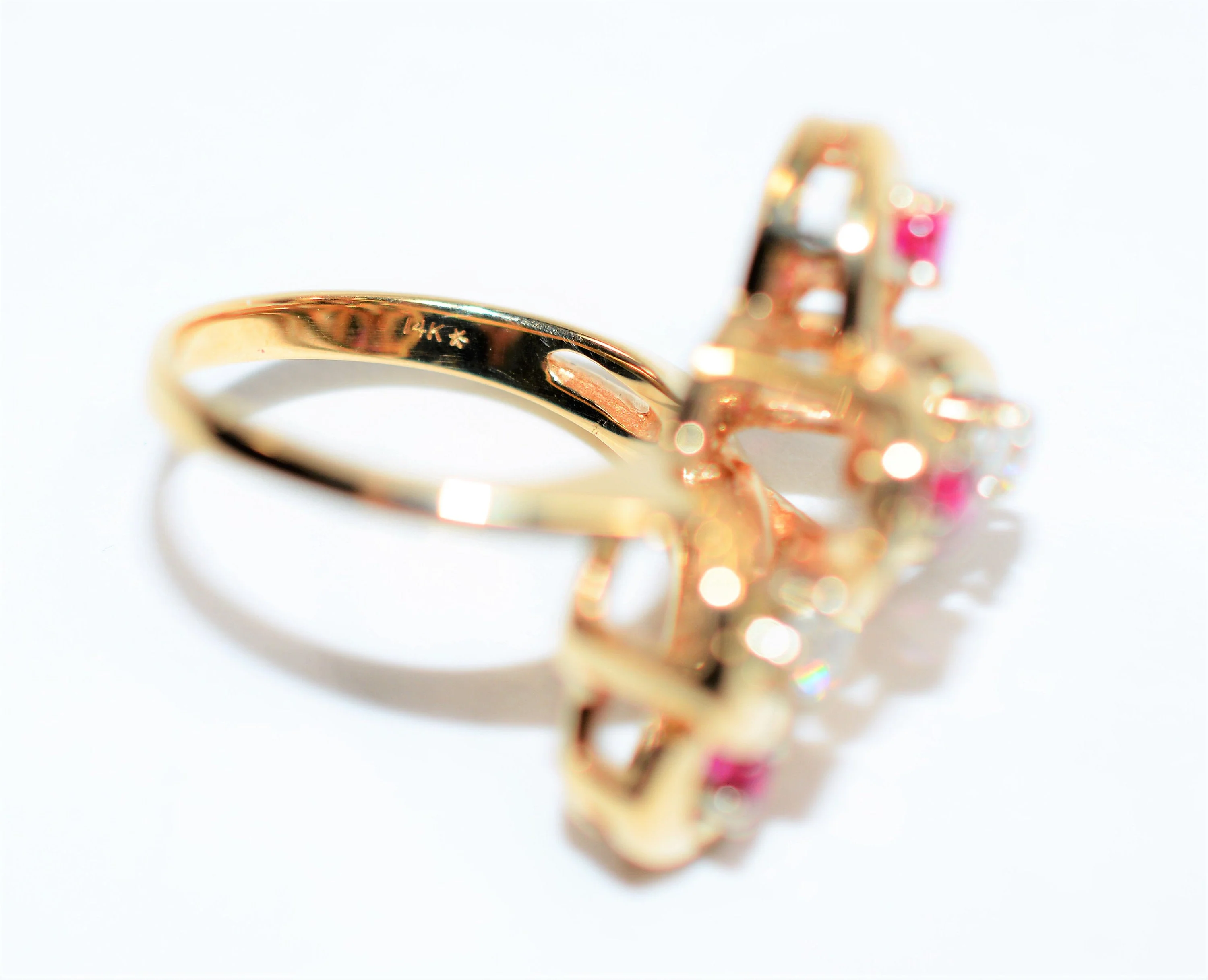 Natural Ruby & Diamond Ring 14K Solid Gold .70tcw Cocktail Ring Cluster Ring Gemstone Ring Ladies Ring Women’s Ring Vintage Jewelry Estate - Image 6