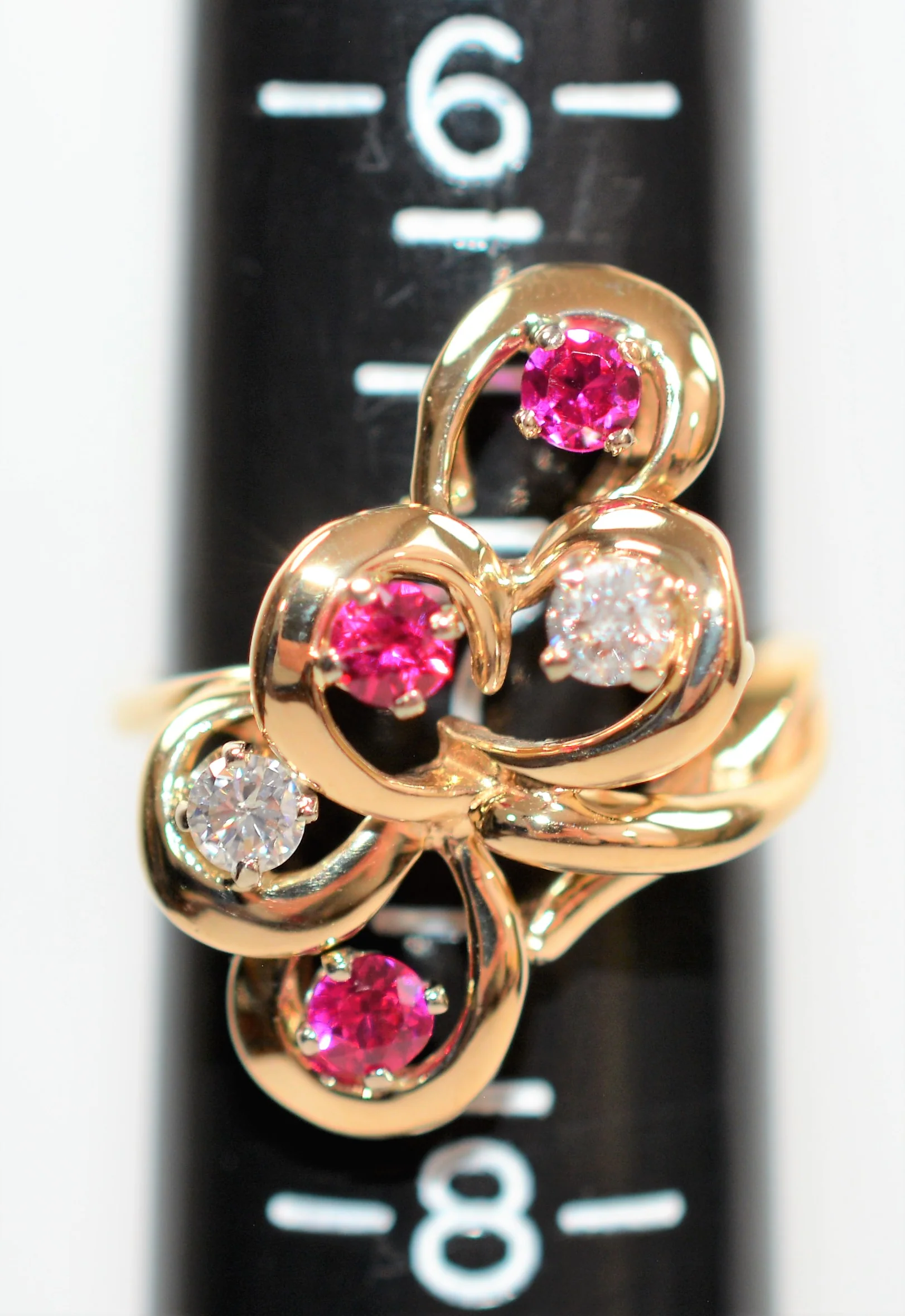 Natural Ruby & Diamond Ring 14K Solid Gold .70tcw Cocktail Ring Cluster Ring Gemstone Ring Ladies Ring Women’s Ring Vintage Jewelry Estate - Image 9