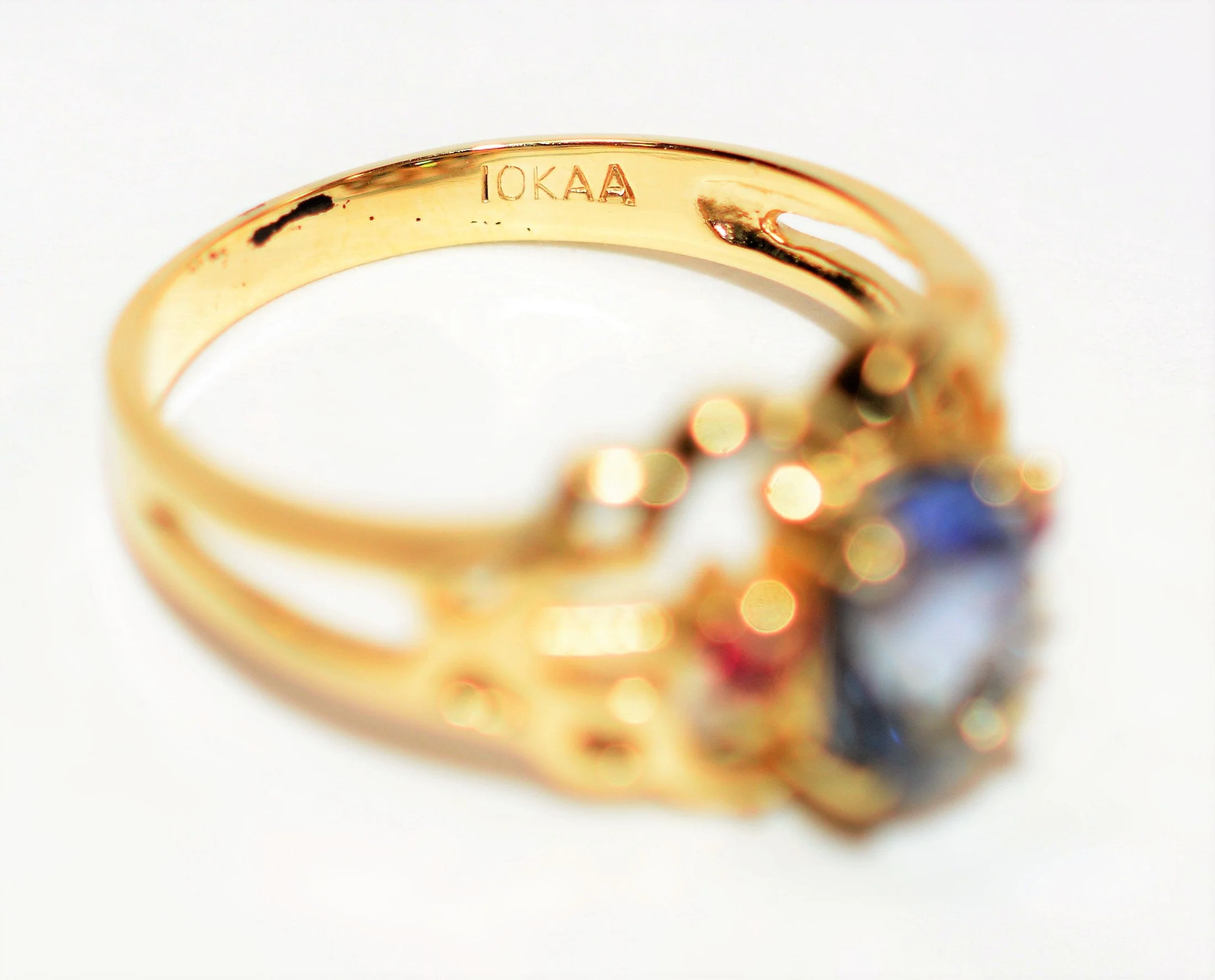Natural Tanzanite & Ruby Ring 10K Solid Gold 1.54tcw Statement Ring Vintage Ring Estate Ring Cocktail Ring December Birthstone Ring Jewelry - Image 6