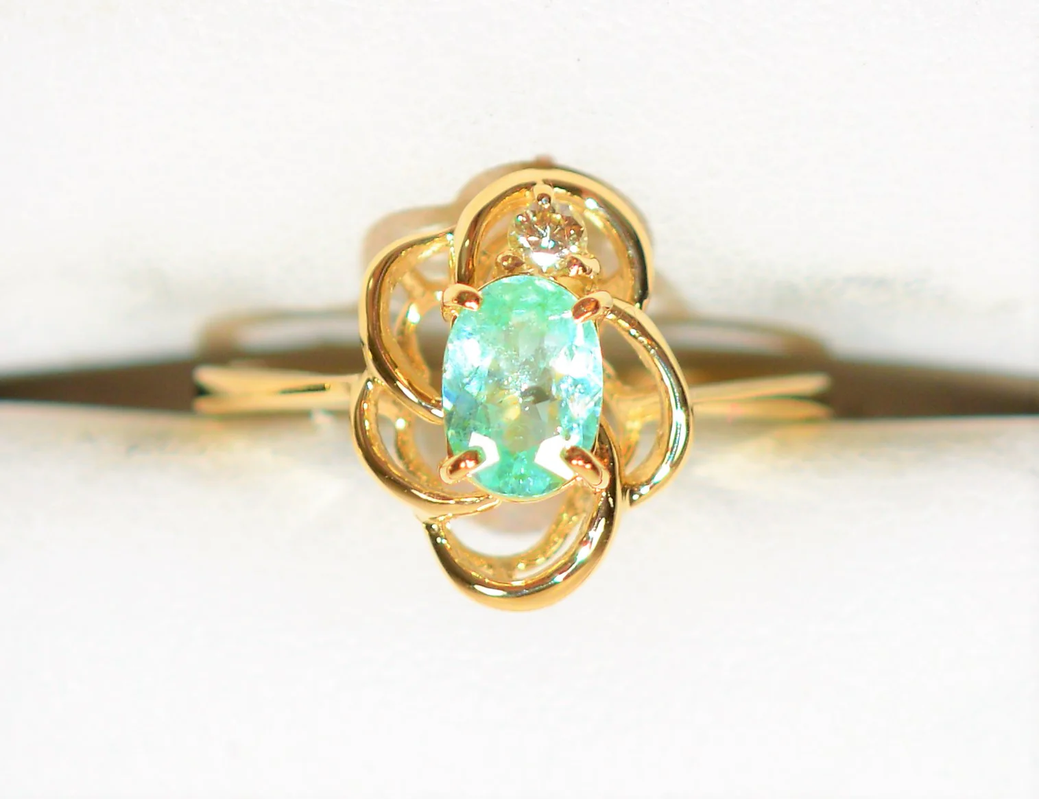 Natural Paraiba Tourmaline & Diamond Ring 14K Solid Gold .48tcw Rare Gemstone Fine Jewelry Women’s Ring Birthstone Ladies Jewellery - Image 5
