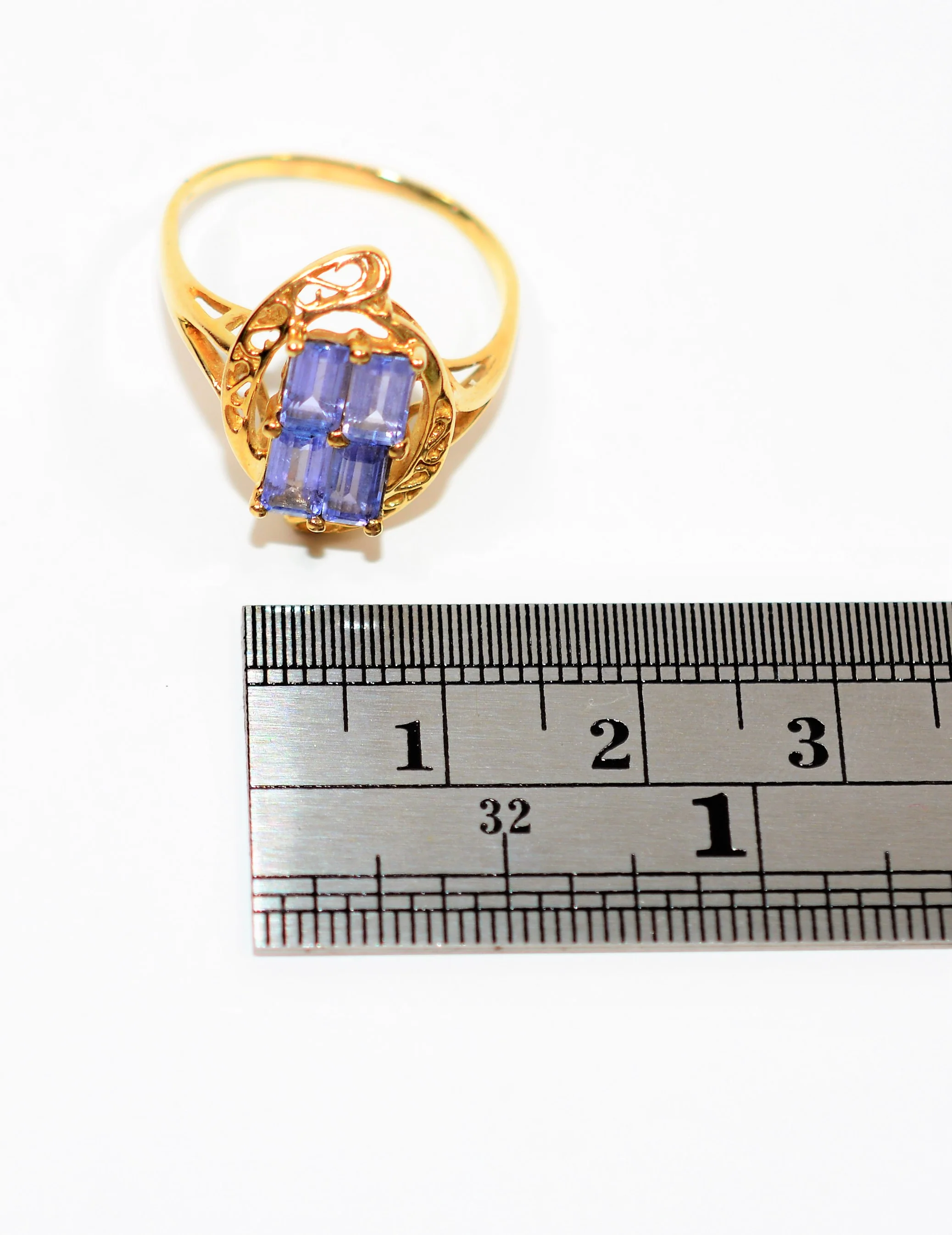 Natural Tanzanite Ring 10K Solid Gold 1.44tcw Cluster Ring Gemstone Ring Vintage Ring Statement Ring Ladies Ring Women's Ring Estate Jewellery - Image 11