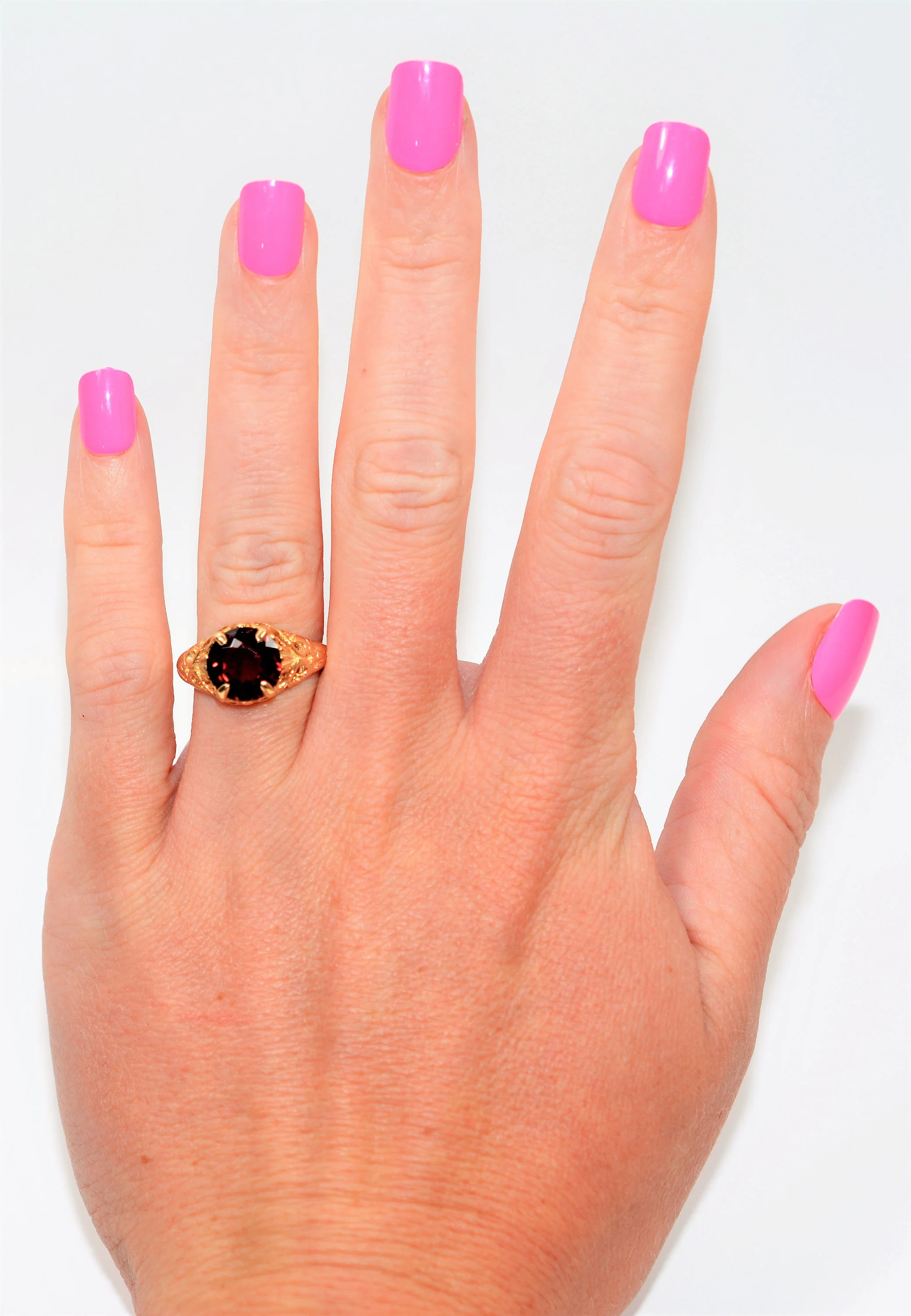 Natural Rubellite Ring 10K Solid Gold 2.70ct Pink Tourmaline Ring Solitaire Ring Statement Ring Gemstone Ring Birthstone Ring Antique Ring - Image 2