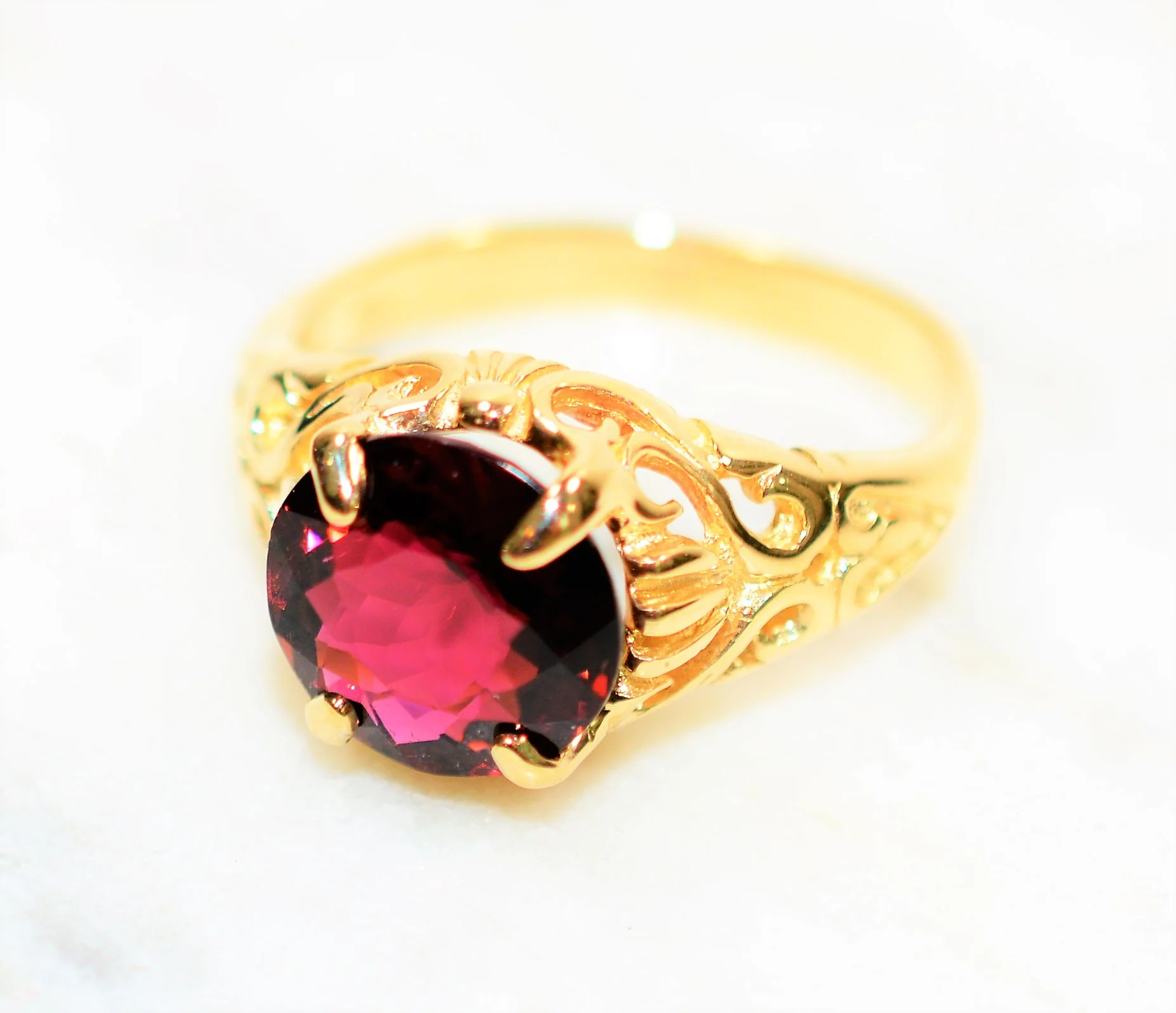 Natural Rubellite Ring 10K Solid Gold 2.70ct Pink Tourmaline Ring Solitaire Ring Statement Ring Gemstone Ring Birthstone Ring Antique Ring - Image 8