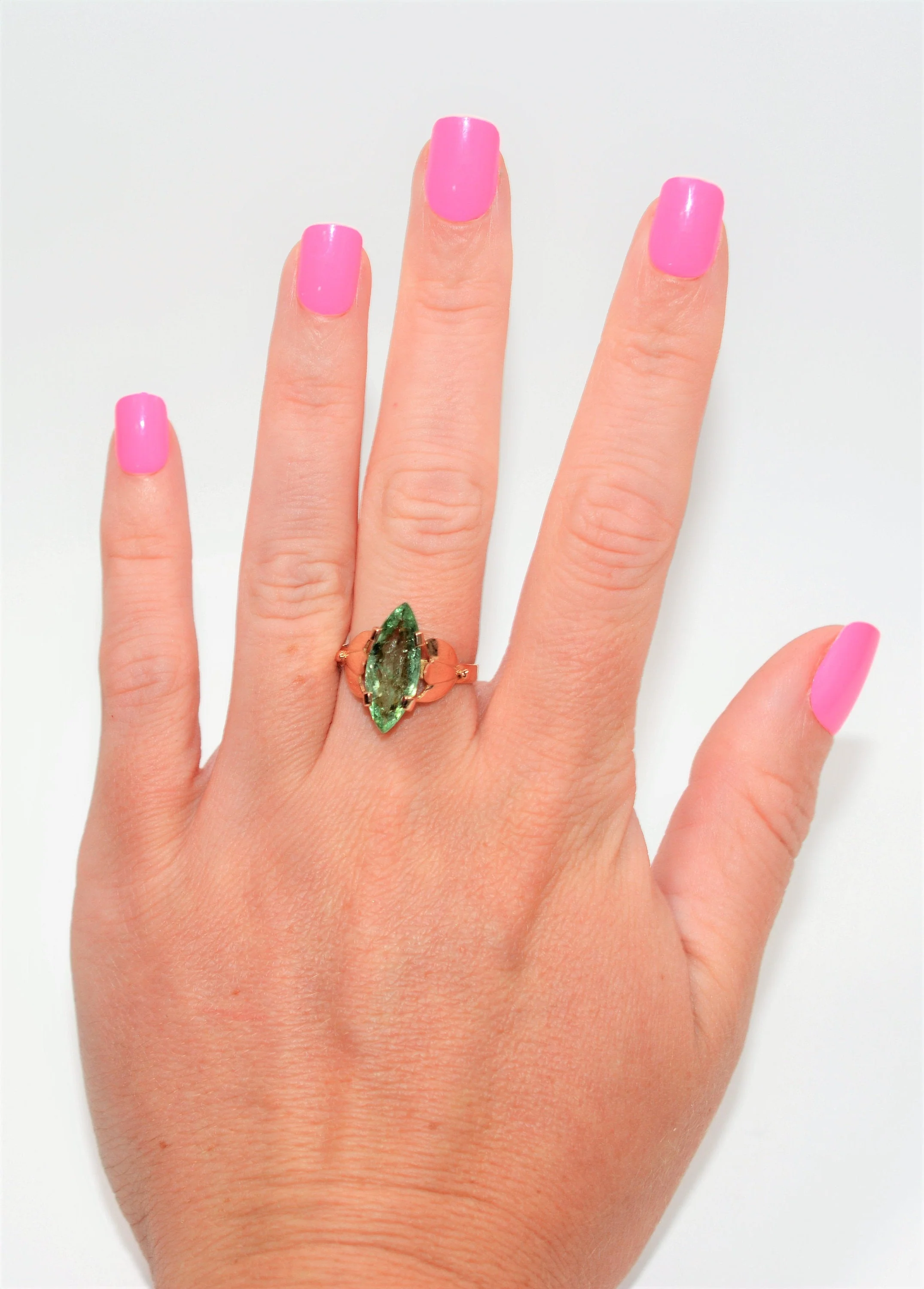Certified Natural Paraiba Tourmaline Ring 14K Solid Rose Gold 3.51ct Solitaire Gemstone Statement Fine Estate Jewelry - Image 3