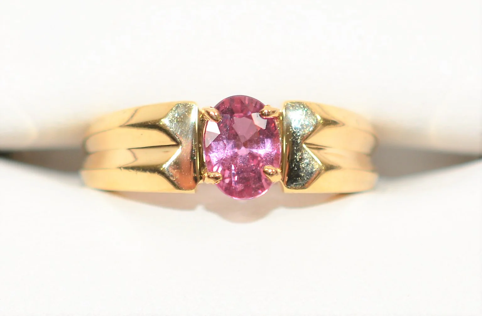 Natural Padparadscha Sapphire Ring 14K Solid Gold .98ct Solitaire Ring Gemstone Ring Pink Ring Engagement Ring Vintage Ring Estate Jewellery - Image 5