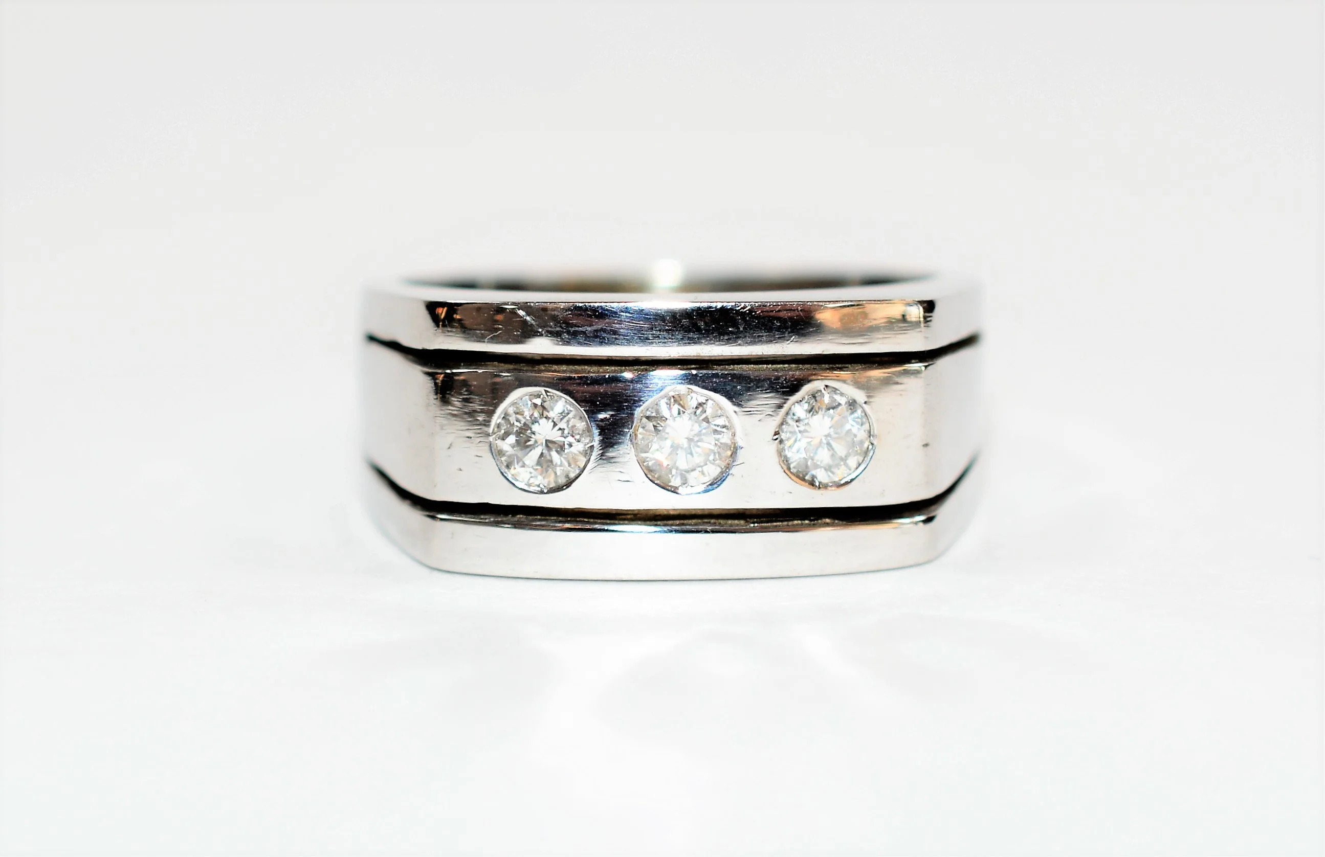 Natural Diamond Ring 14K Solid White Gold .69tcw Men's Ring Vintage Ring Cocktail Ring Statement Ring Bridal Jewelry Engagement Ring Wedding