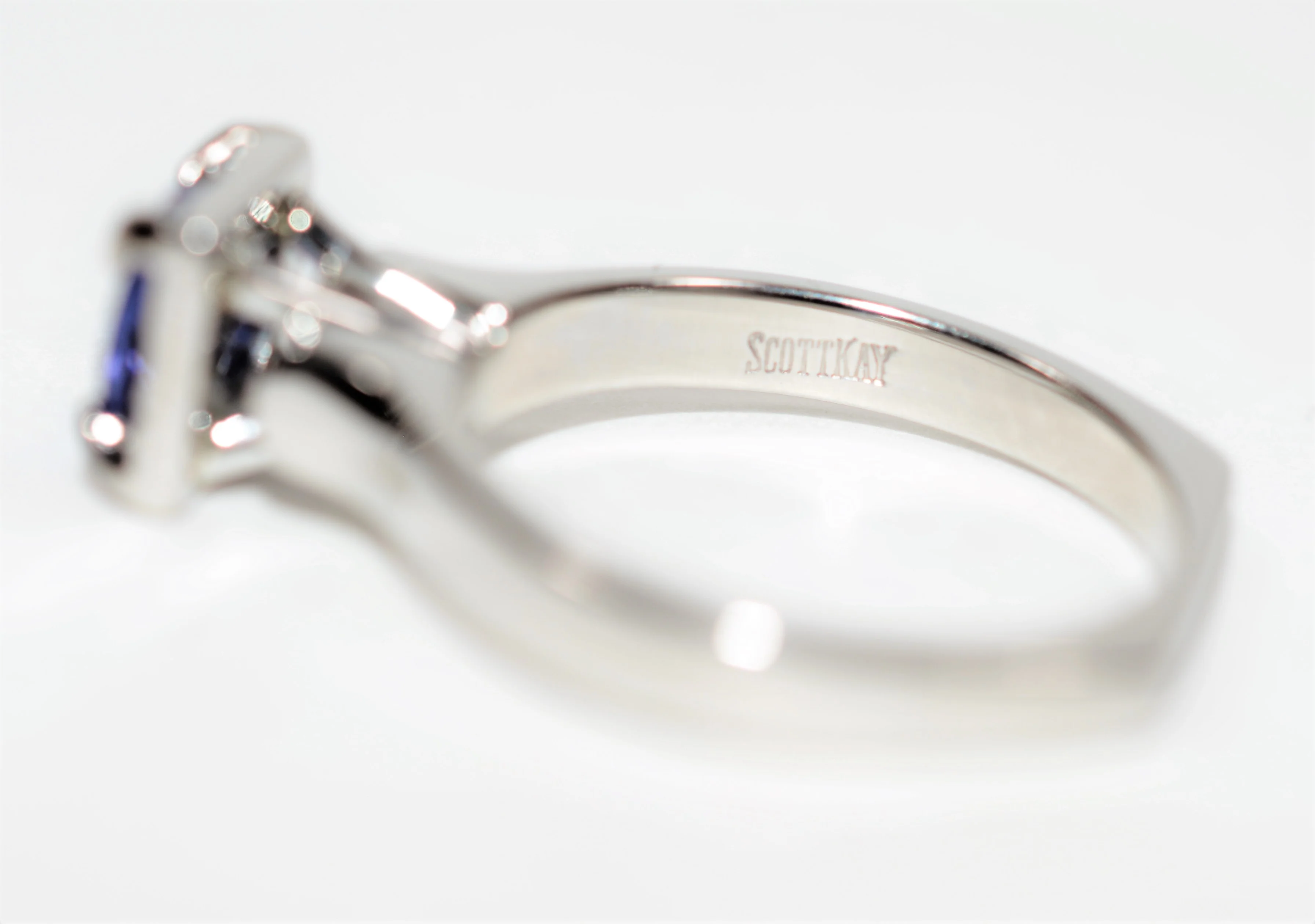 Scott Kay Natural D'Block Tanzanite Ring Solid Platinum .82ct Solitaire Ring Engagement Ring Designer Ring Bridal Jewelry Cocktail Ring Estate - Image 7