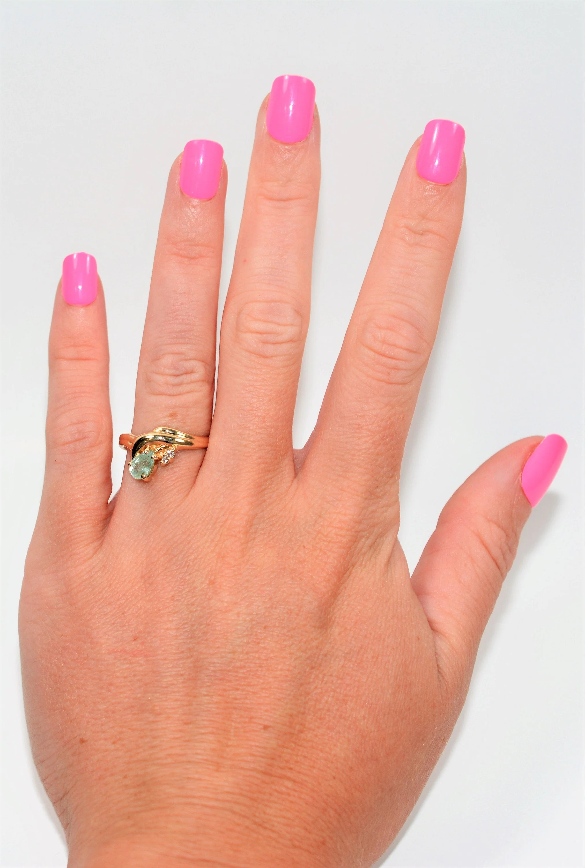Natural Paraiba Tourmaline & Diamond Ring 14K Solid Gold .68tcw Birthstone Women's Ring Estate Jewelry Vintage Ring Gemstone Ring Jewellery - Image 2