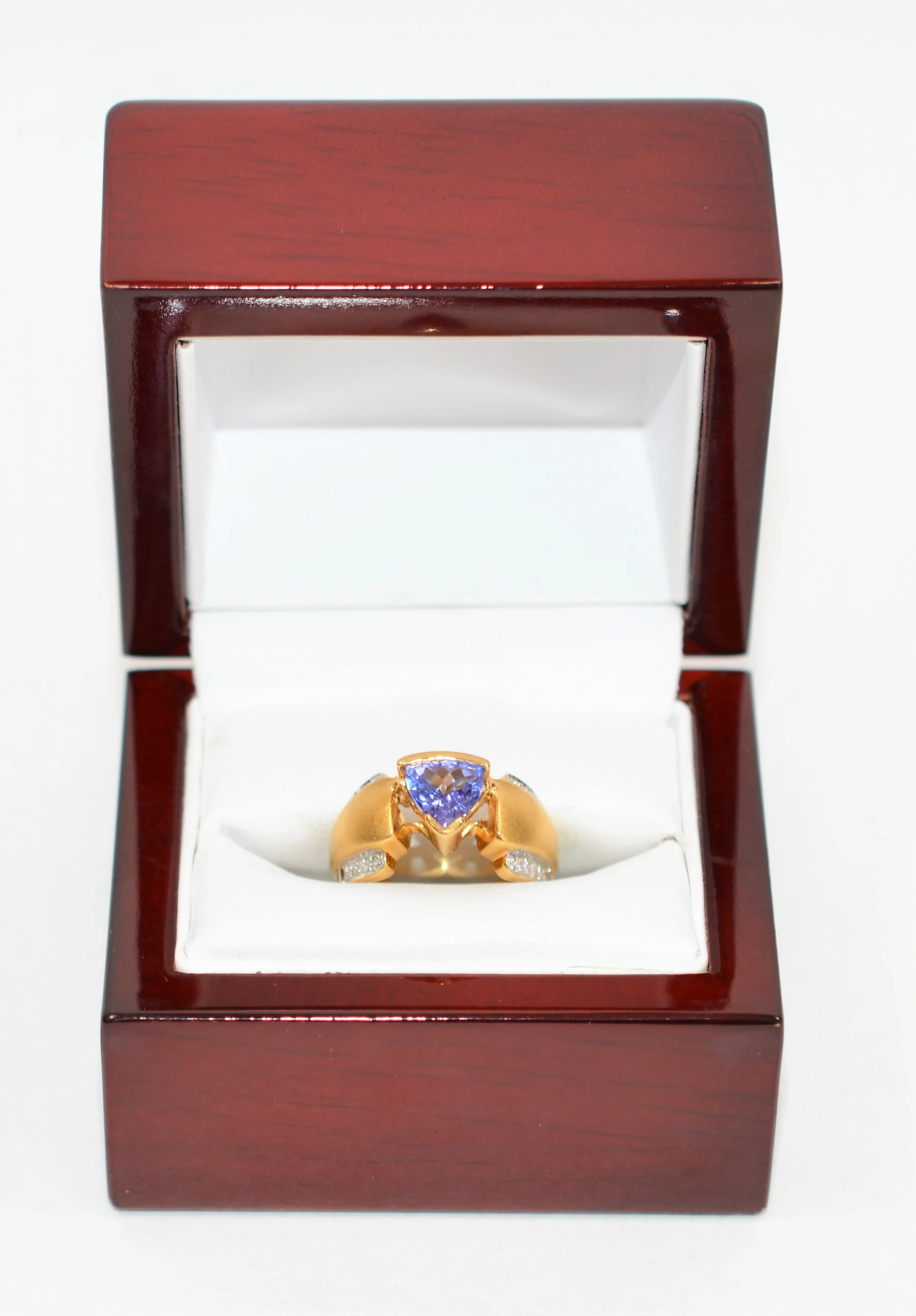Natural Tanzanite & Diamond Ring 18K Solid Gold 1.23tcw Statement Ring Gemstone Ring December Birthstone Ring Cocktail Ring Tanzanite Ring - Image 12