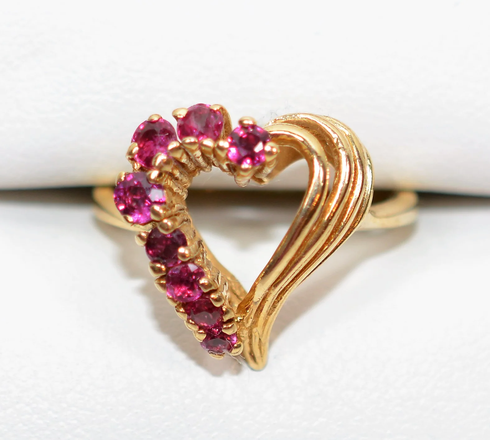 Natural Ruby Ring 14K Solid Gold .48tcw Gemstone Ring Heart Ring Women's Ring Ladies Ring Statement Ring Cocktail Ring Valentines Day Ring - Image 5