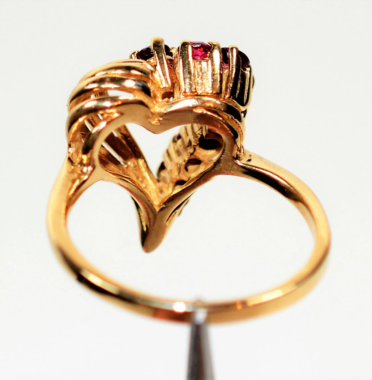 Natural Ruby Ring 14K Solid Gold .48tcw Gemstone Ring Heart Ring Women's Ring Ladies Ring Statement Ring Cocktail Ring Valentines Day Ring - Image 7