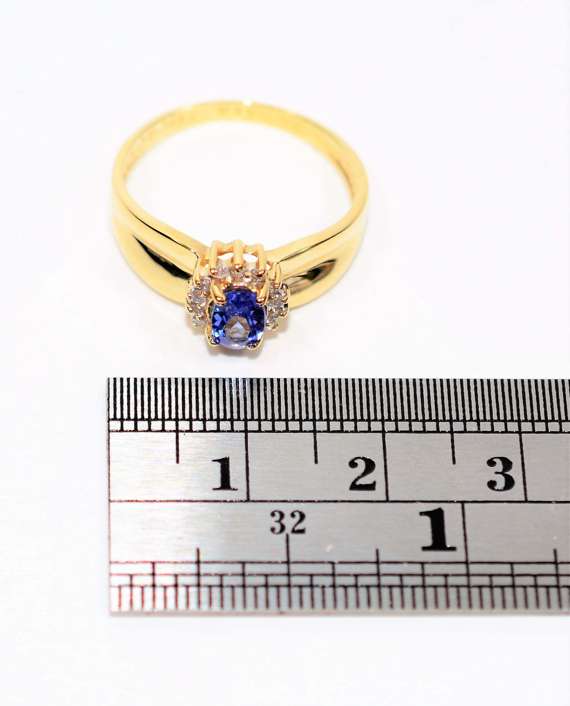 Natural Tanzanite & Diamond Ring 14K Solid Gold .55tcw Vintage Ring Statement Ring Gemstone Ring December Birthstone Ring Tanzanite Ring - Image 11