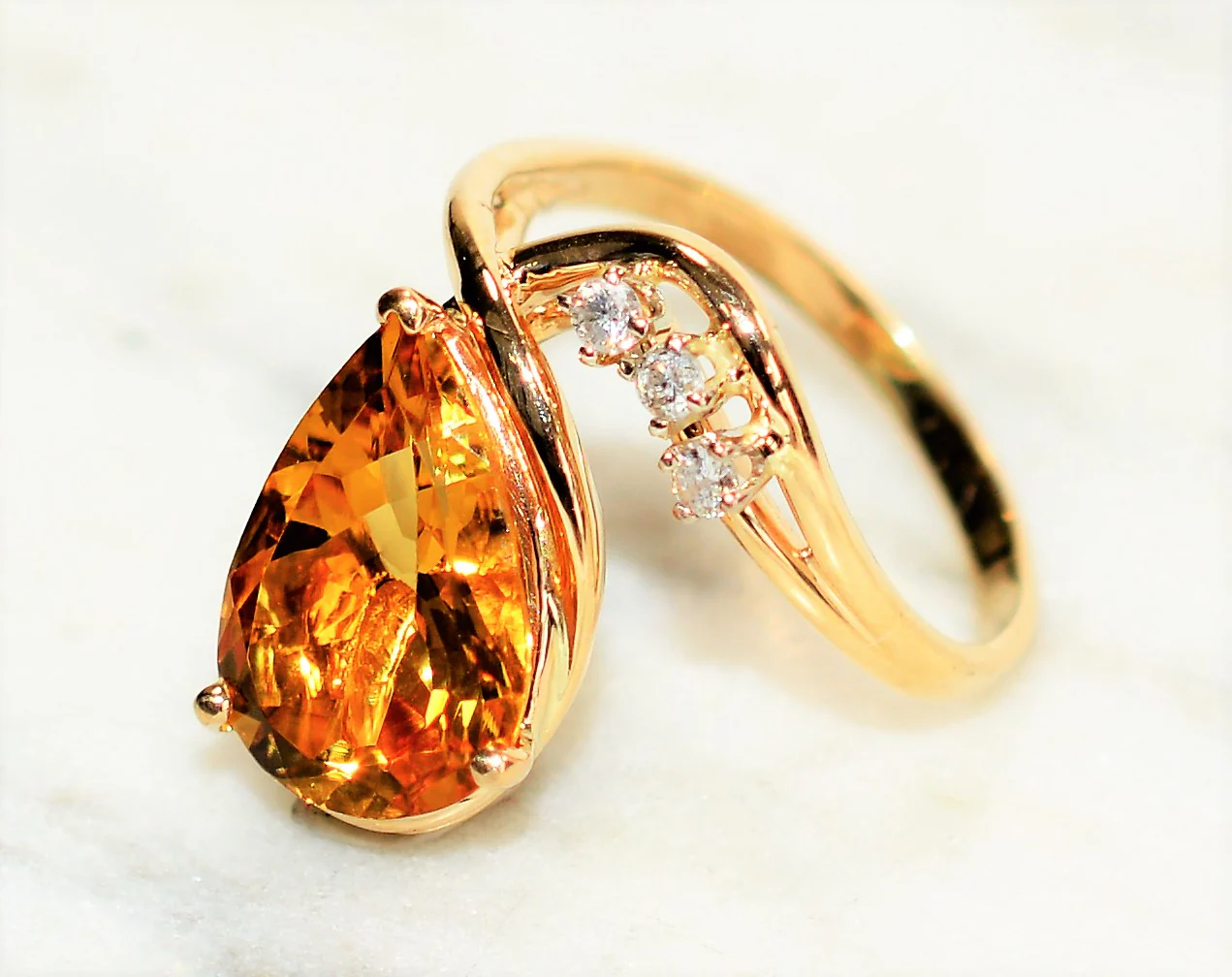 Natural Golden Beryl & Diamond Ring 14K Solid Gold 3.45tcw Statement Ring Cocktail Ring Ladies Ring Yellow Ring Birthstone Ring Women's Ring - Image 8