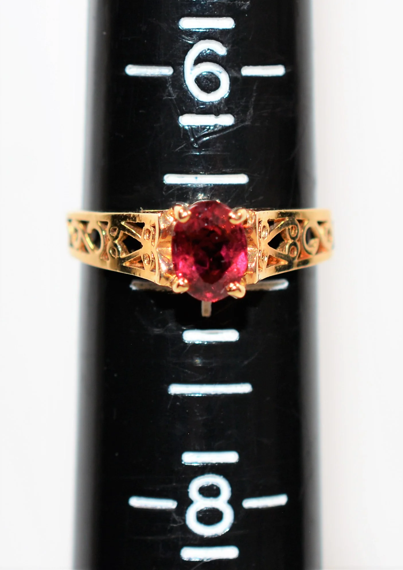 Natural Rubellite Ring 14K Solid Gold .82ct Pink Tourmaline Ring Antique Ring Vintage Ring Solitaire Ring Women's Ring Birthstone Ring Jewelry - Image 10