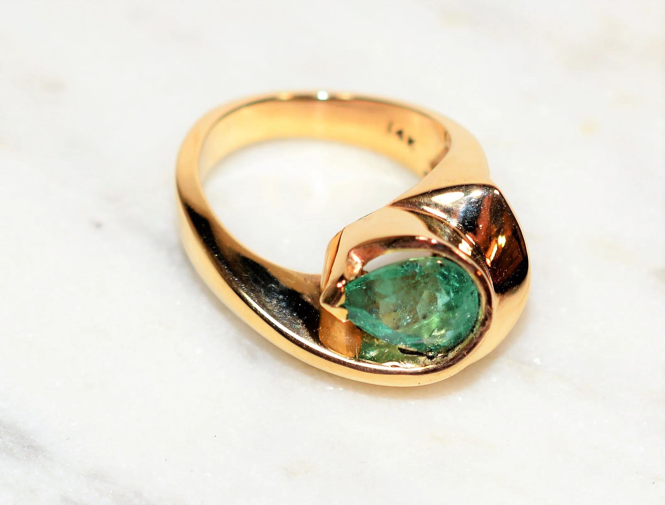 Natural Colombian Emerald Ring 14K Solid Gold 2.26ct Solitaire Ring Statement Ring Ladies Ring Women's Ring May Birthstone Ring Cocktail Ring - Image 9