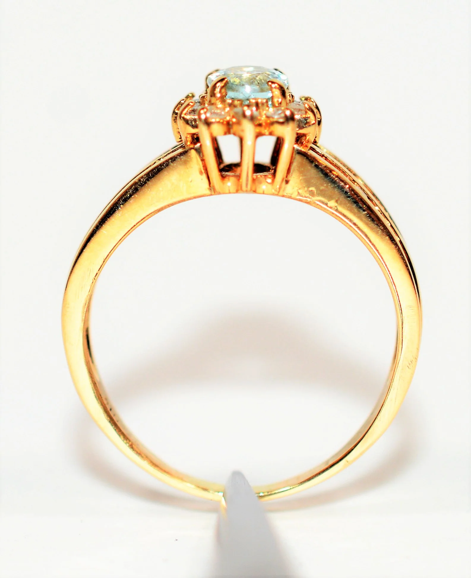 Natural Paraiba Tourmaline & Diamond Ring 14K Solid Gold .78tcw Gemstone Women's Estate Jewelry Fine Ring Cluster Ring Vintage Jewellery - Image 3