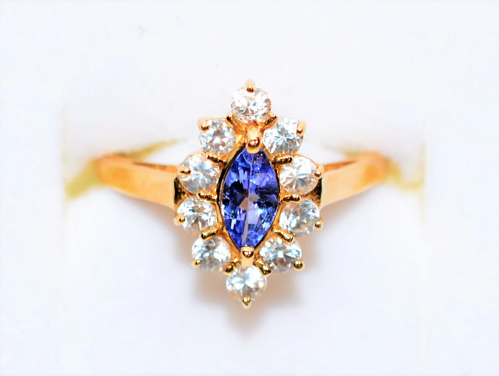 Natural Tanzanite & Diamond Ring 10K Solid Gold .86tcw December Birthstone Ring Marquise Ring Gemstone Ring Women's Ring Ladies Ring Estate - Image 5