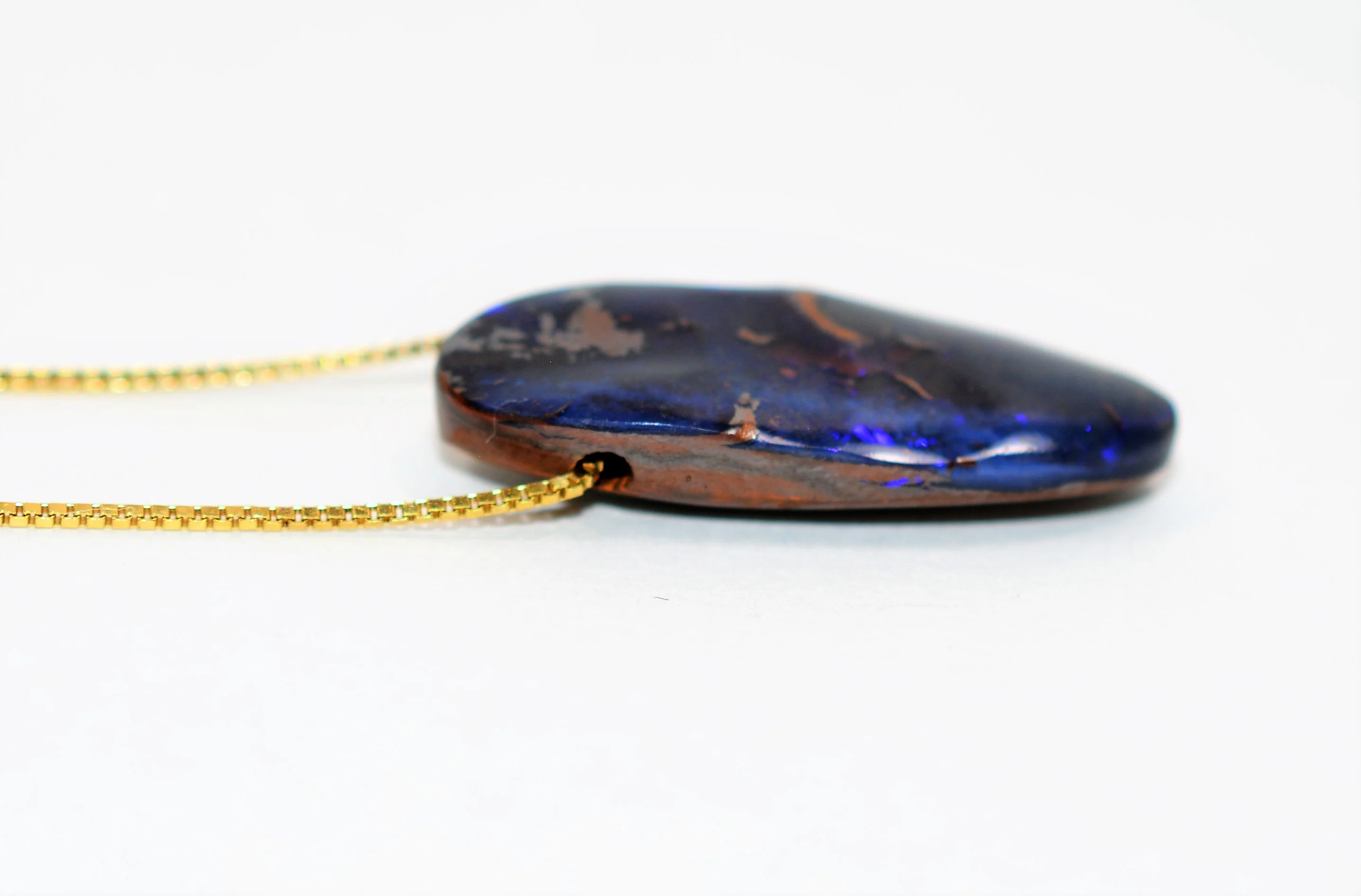 Natural Australian Boulder Opal Necklace 14K Solid Gold 15.94ct Pendant Necklace October Birthstone Necklace Crystal Necklace Fine Necklace - Image 4