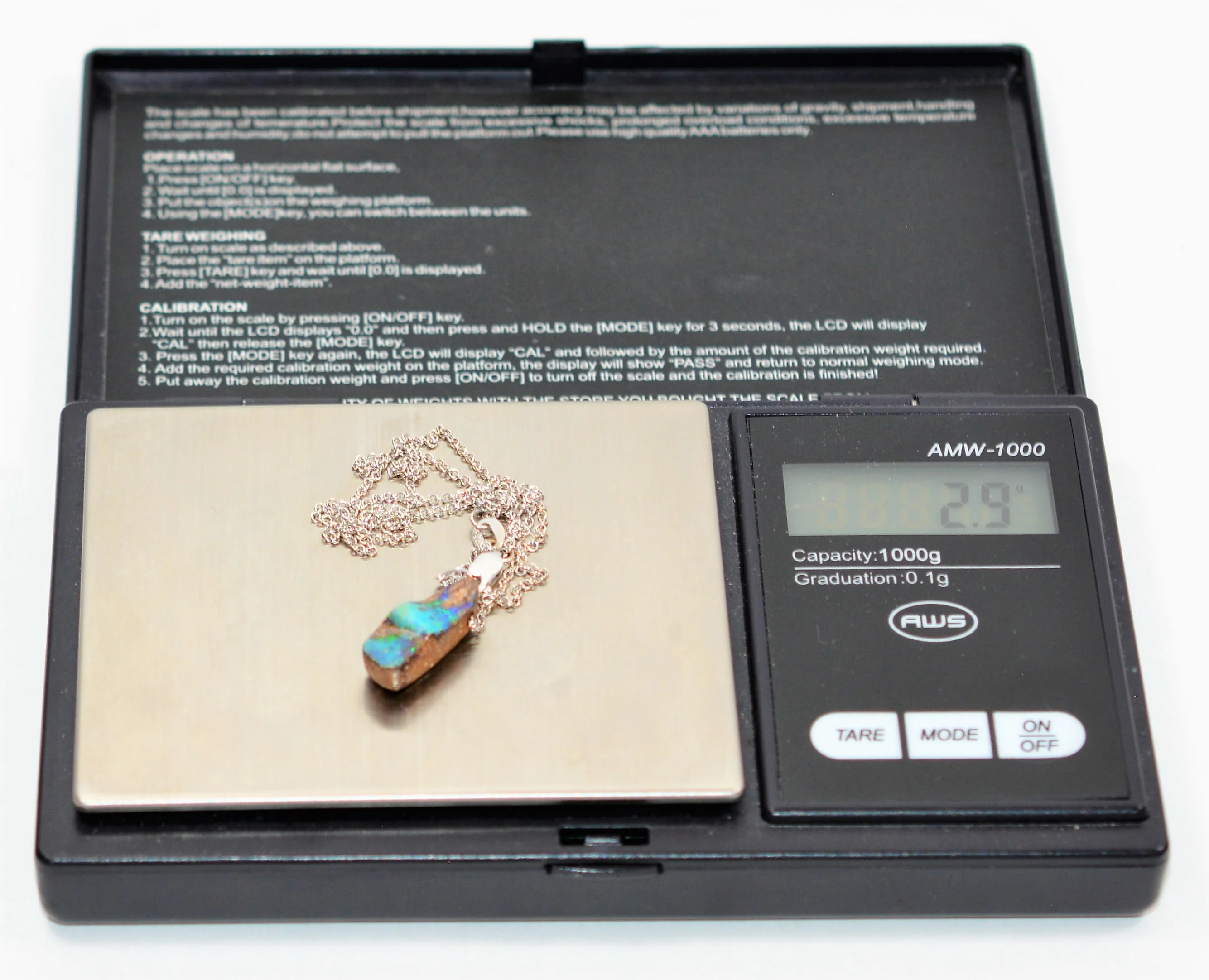 Natural Australian Boulder Opal Necklace 14K Solid White Gold 7.02ct Pendant Necklace Gemstone Necklace Statement Necklace Women's Necklace - Image 10
