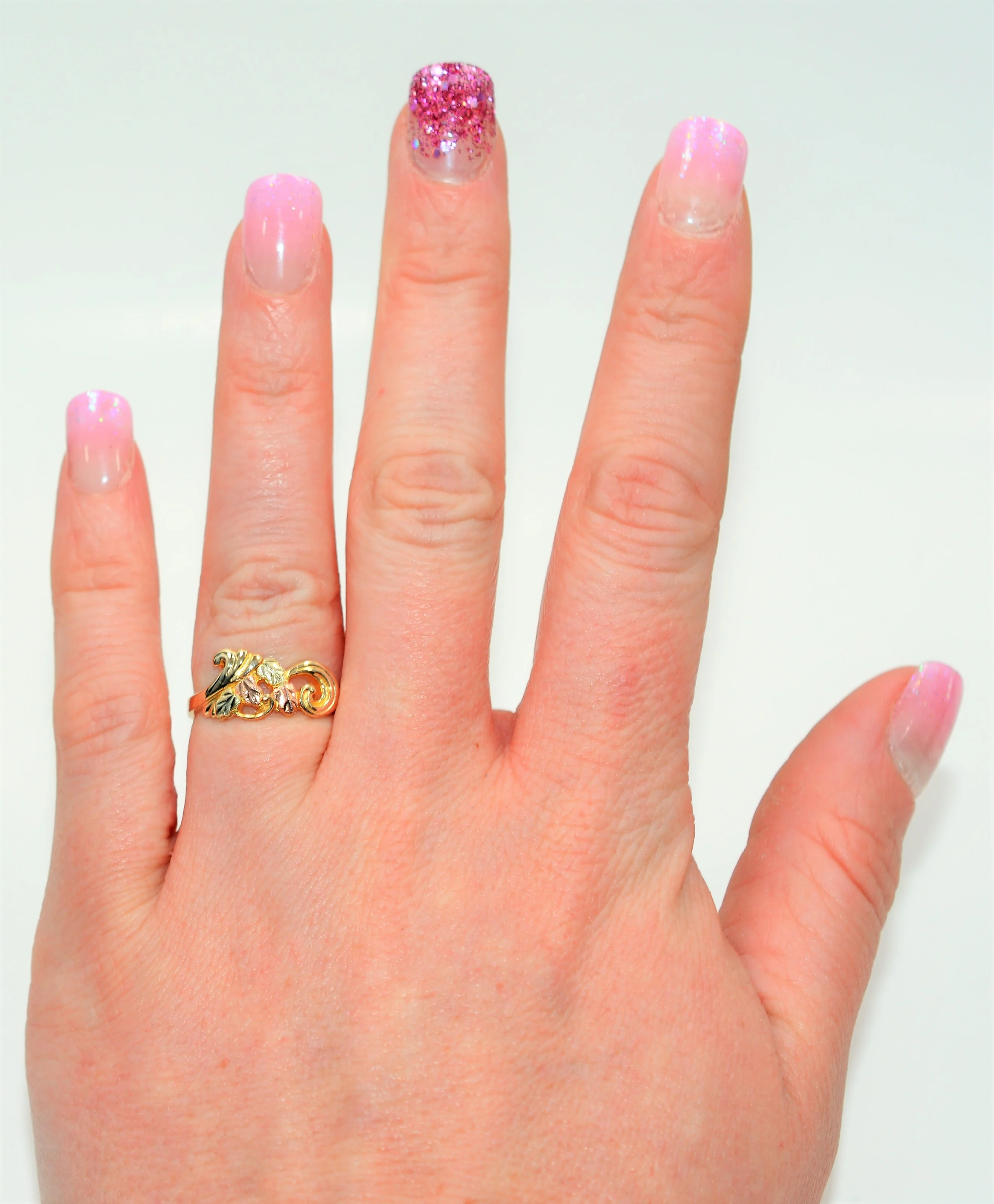 Black Hills Gold Ring 10K Solid Gold Band Leaf Ring Ladies Ring Stackable Ring Vine Ring Nature Ring Boho Ring Women's Ring USA Fine Jewelry - Image 2