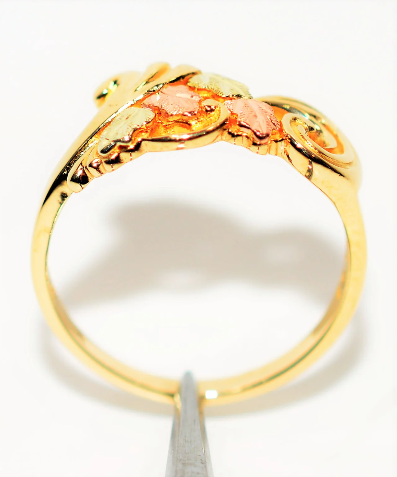Black Hills Gold Ring 10K Solid Gold Band Leaf Ring Ladies Ring Stackable Ring Vine Ring Nature Ring Boho Ring Women's Ring USA Fine Jewelry - Image 3