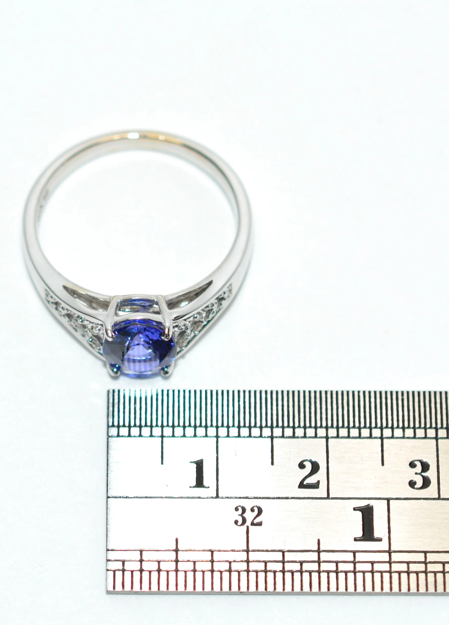 Certified Natural D'Block Tanzanite & Diamond Ring 18K White Gold 1.72tcw Engagement Ring Statement Ring Cocktail Ring Womens Ring Pave Ring - Image 11
