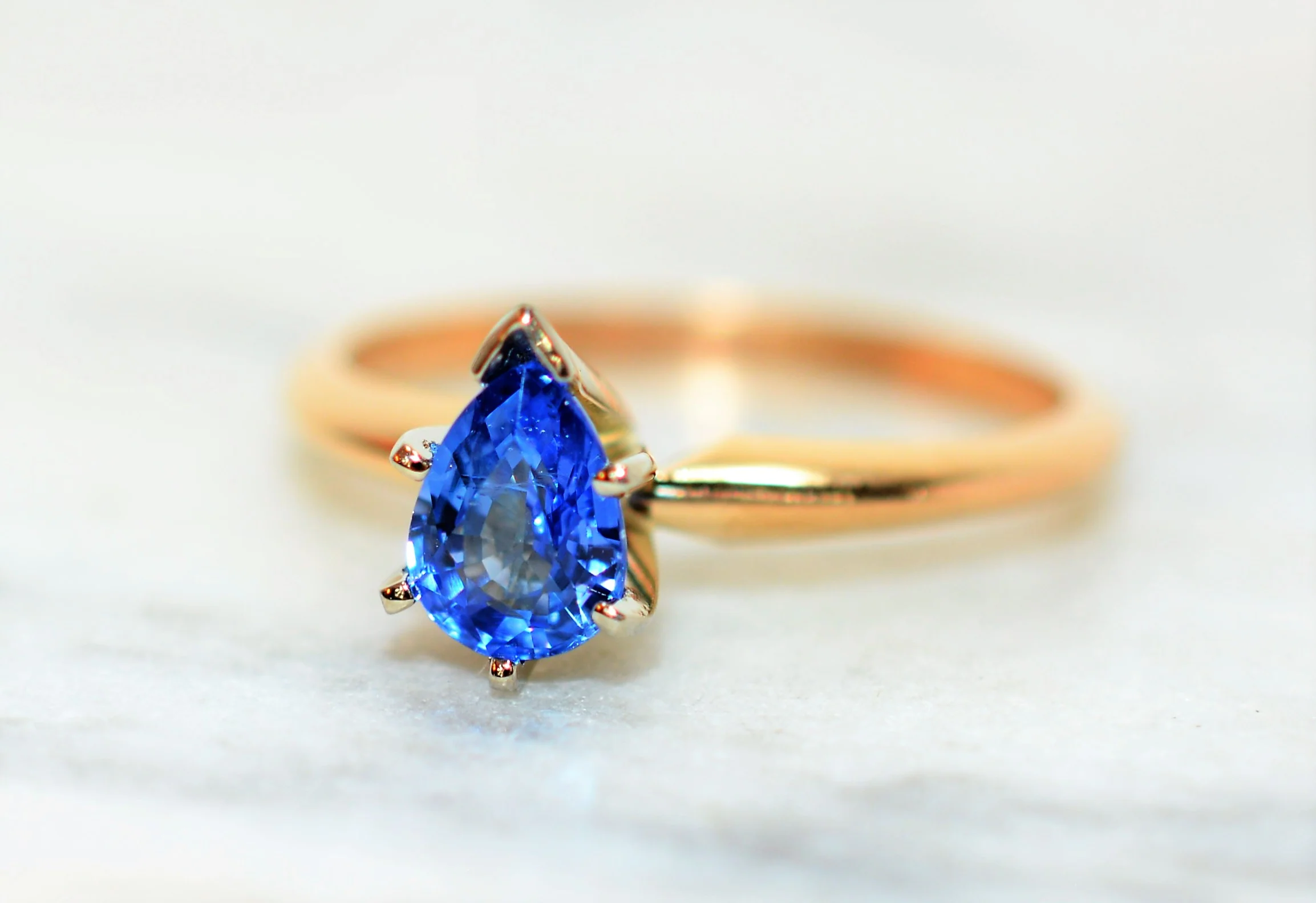 Natural Ceylon Sapphire Ring 14K Solid Gold .87ct Sri Lankan Sapphire Ring Engagement Ring Wedding Ring Promise Ring Solitaire Ring Bridal - Image 8