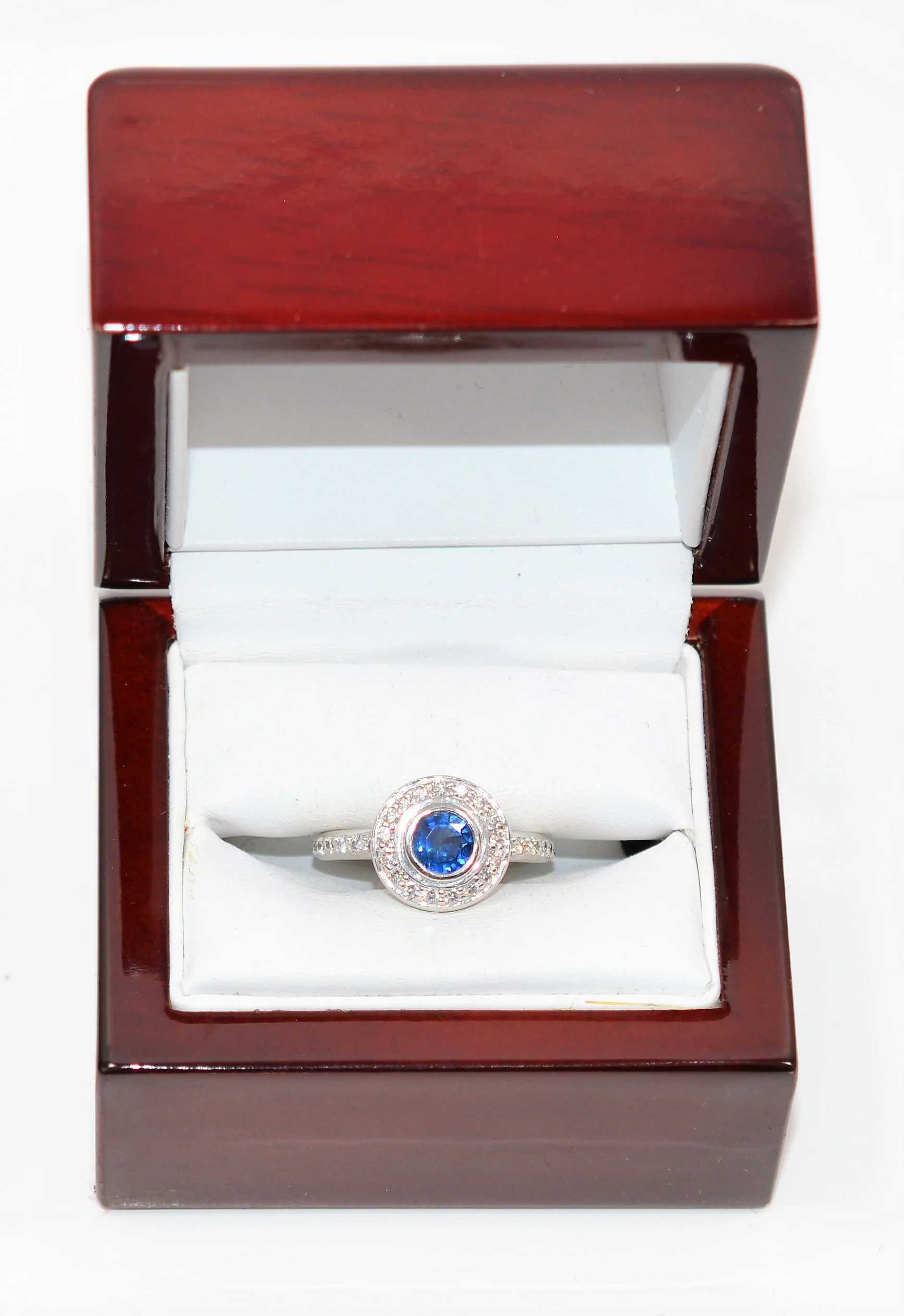Natural Ceylon Sapphire & Diamond Ring 14K solid White Gold 1.34tcw Sri Lankan Sapphire Ring Engagement Ring Cocktail Ring Diamond Halo Ring - Image 12