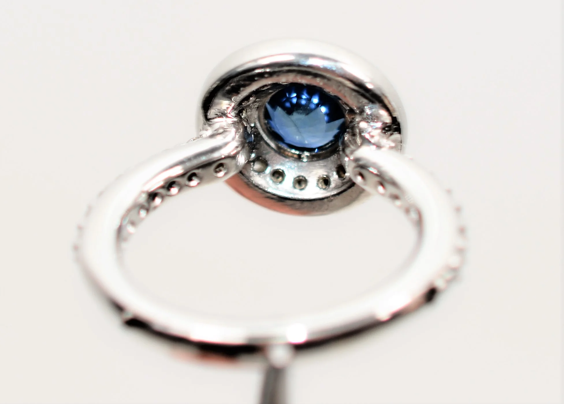 Natural Ceylon Sapphire & Diamond Ring 14K solid White Gold 1.34tcw Sri Lankan Sapphire Ring Engagement Ring Cocktail Ring Diamond Halo Ring - Image 7