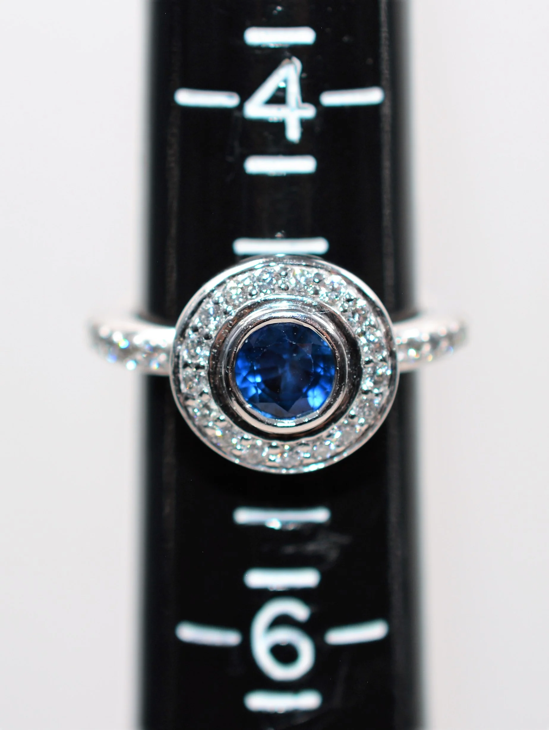 Natural Ceylon Sapphire & Diamond Ring 14K solid White Gold 1.34tcw Sri Lankan Sapphire Ring Engagement Ring Cocktail Ring Diamond Halo Ring - Image 9