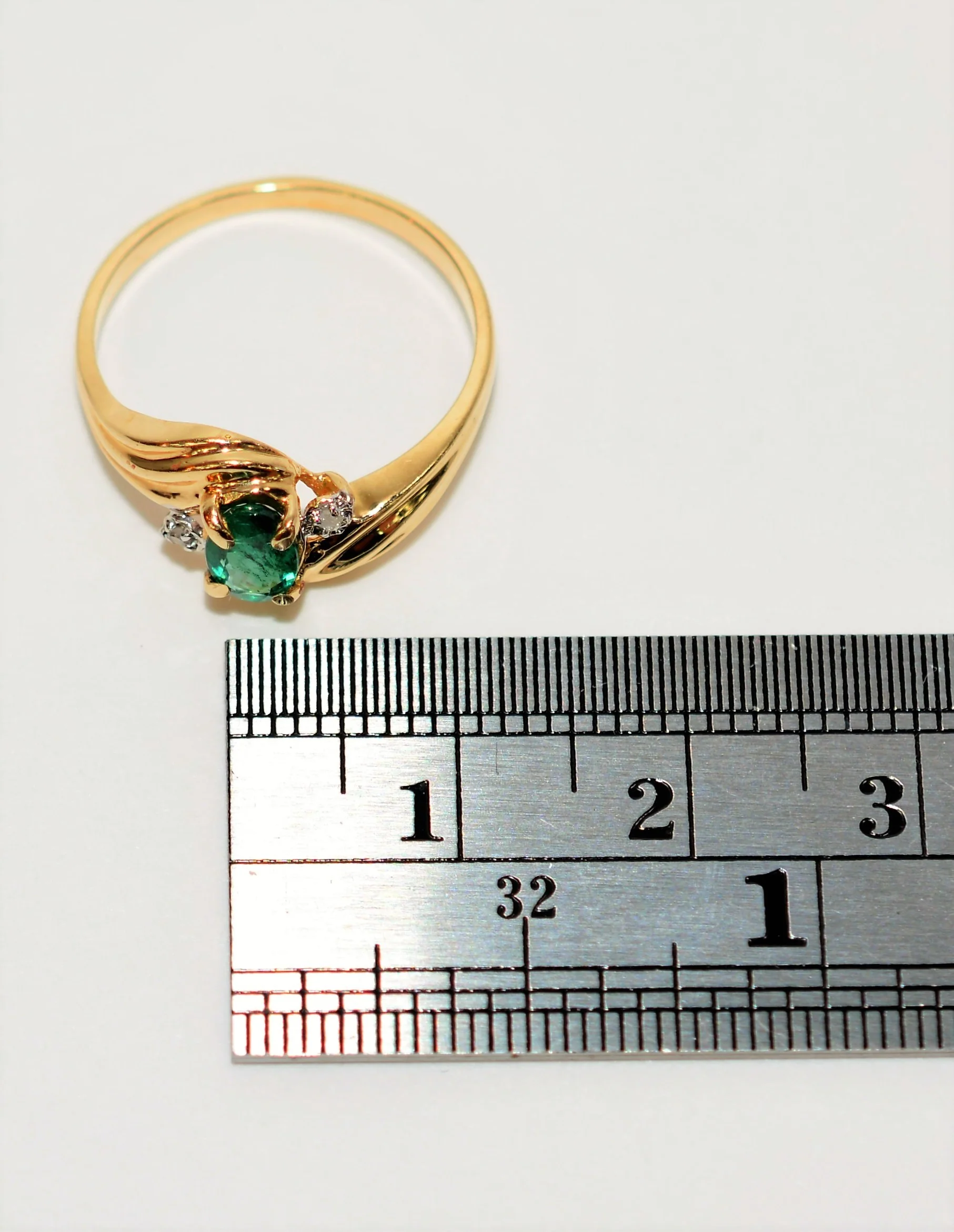 Natural Zambian Emerald & Diamond Ring 10K Solid Gold .37tcw Gemstone Ring May Birthstone Ring Emerald Ring Vintage Ring Womens Ring Jewelry - Image 10