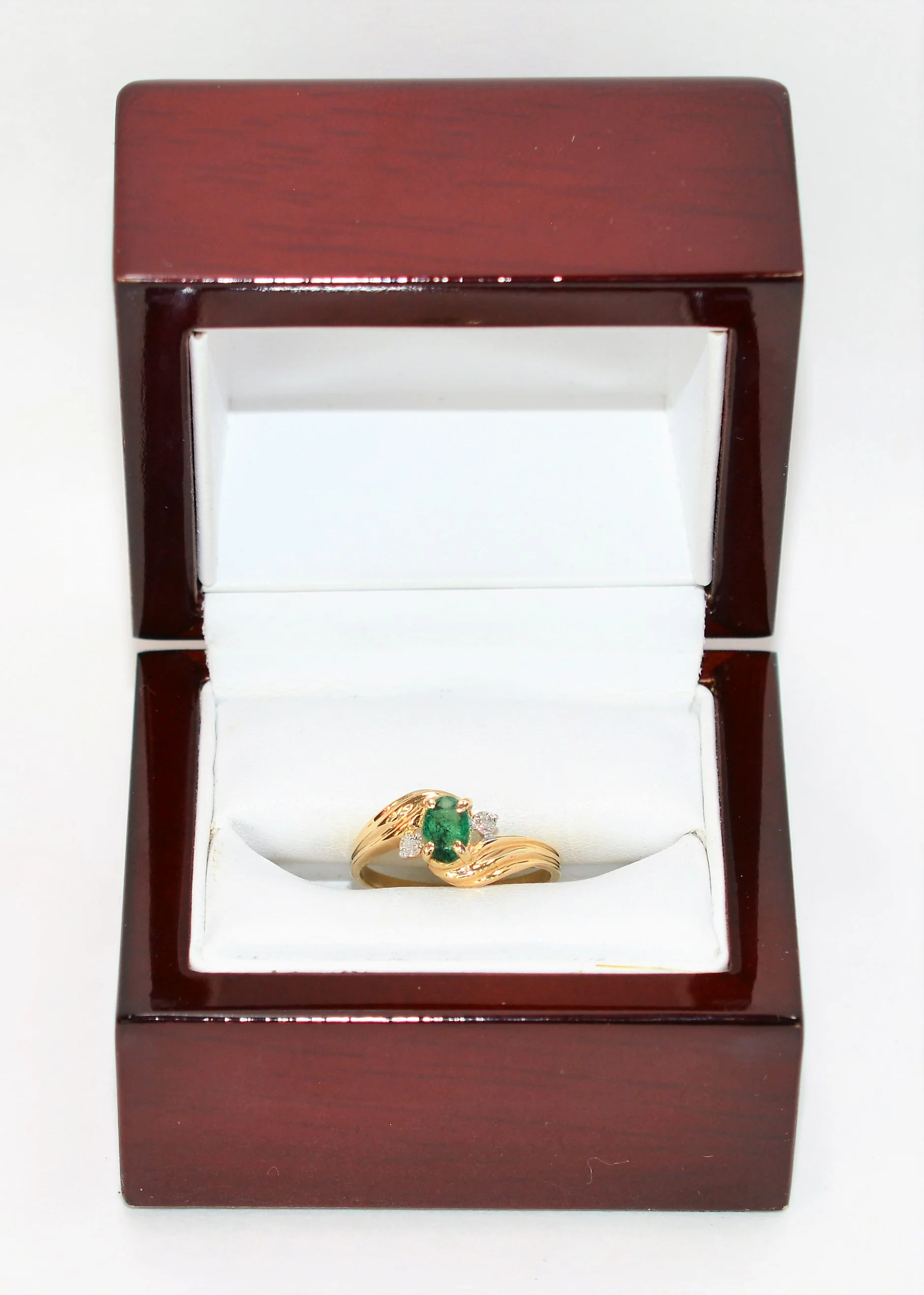 Natural Zambian Emerald & Diamond Ring 10K Solid Gold .37tcw Gemstone Ring May Birthstone Ring Emerald Ring Vintage Ring Womens Ring Jewelry - Image 12