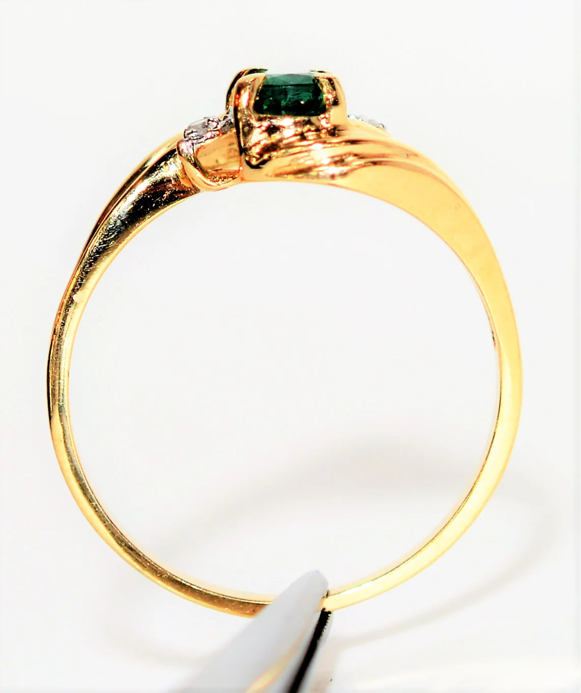 Natural Zambian Emerald & Diamond Ring 10K Solid Gold .37tcw Gemstone Ring May Birthstone Ring Emerald Ring Vintage Ring Womens Ring Jewelry - Image 3