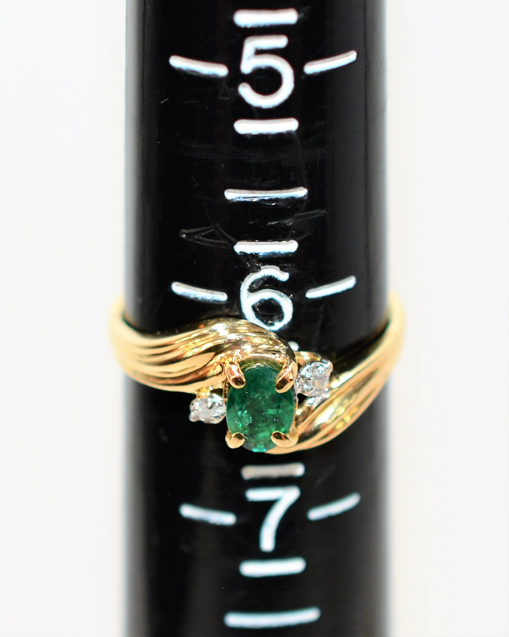 Natural Zambian Emerald & Diamond Ring 10K Solid Gold .37tcw Gemstone Ring May Birthstone Ring Emerald Ring Vintage Ring Womens Ring Jewelry - Image 9