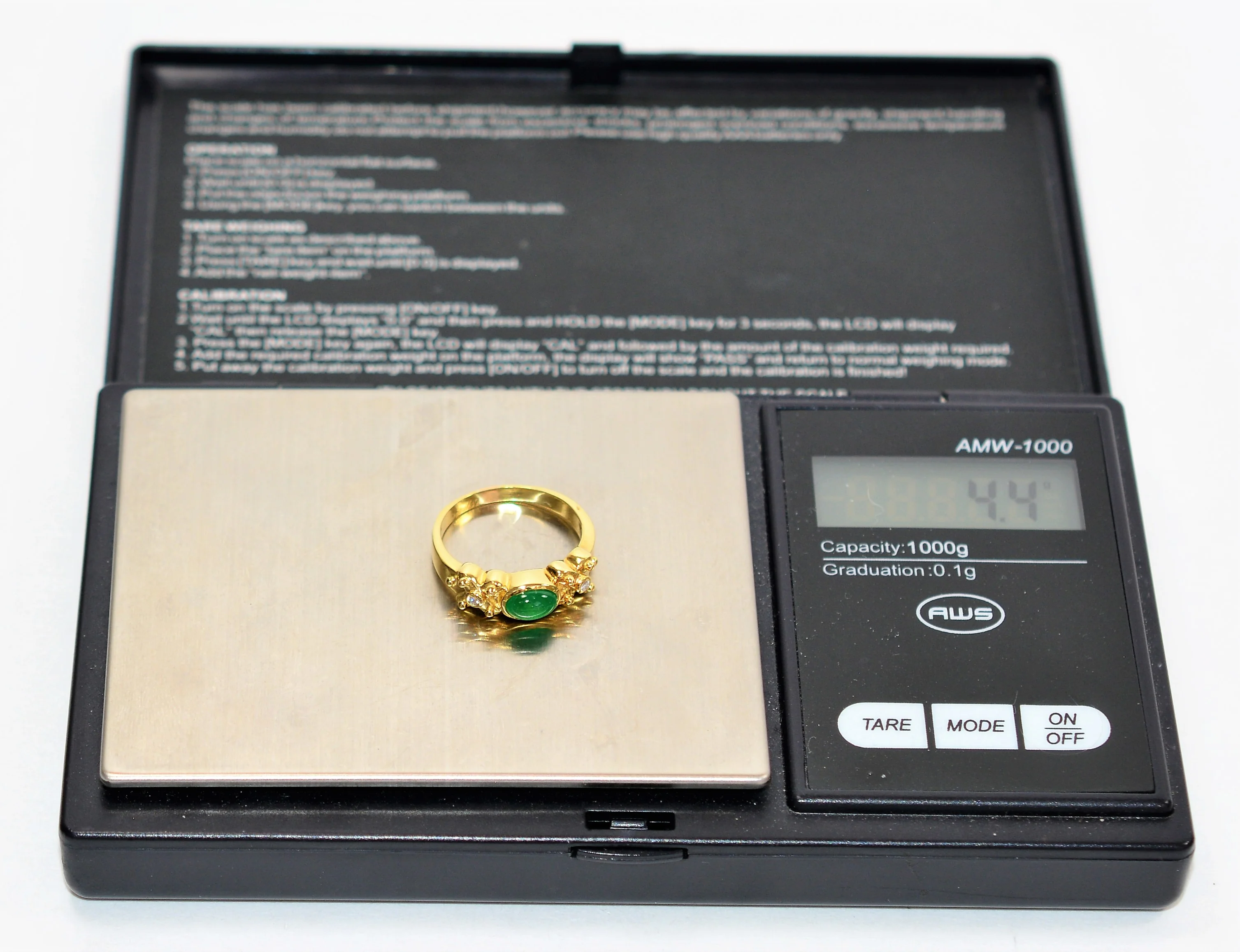 Natural Colombian Emerald & Diamond Ring 18K Solid Gold .61tcw Gemstone Ring Band Ring Stackable Ring Vintage Ring Natural Cabochon Emerald - Image 11