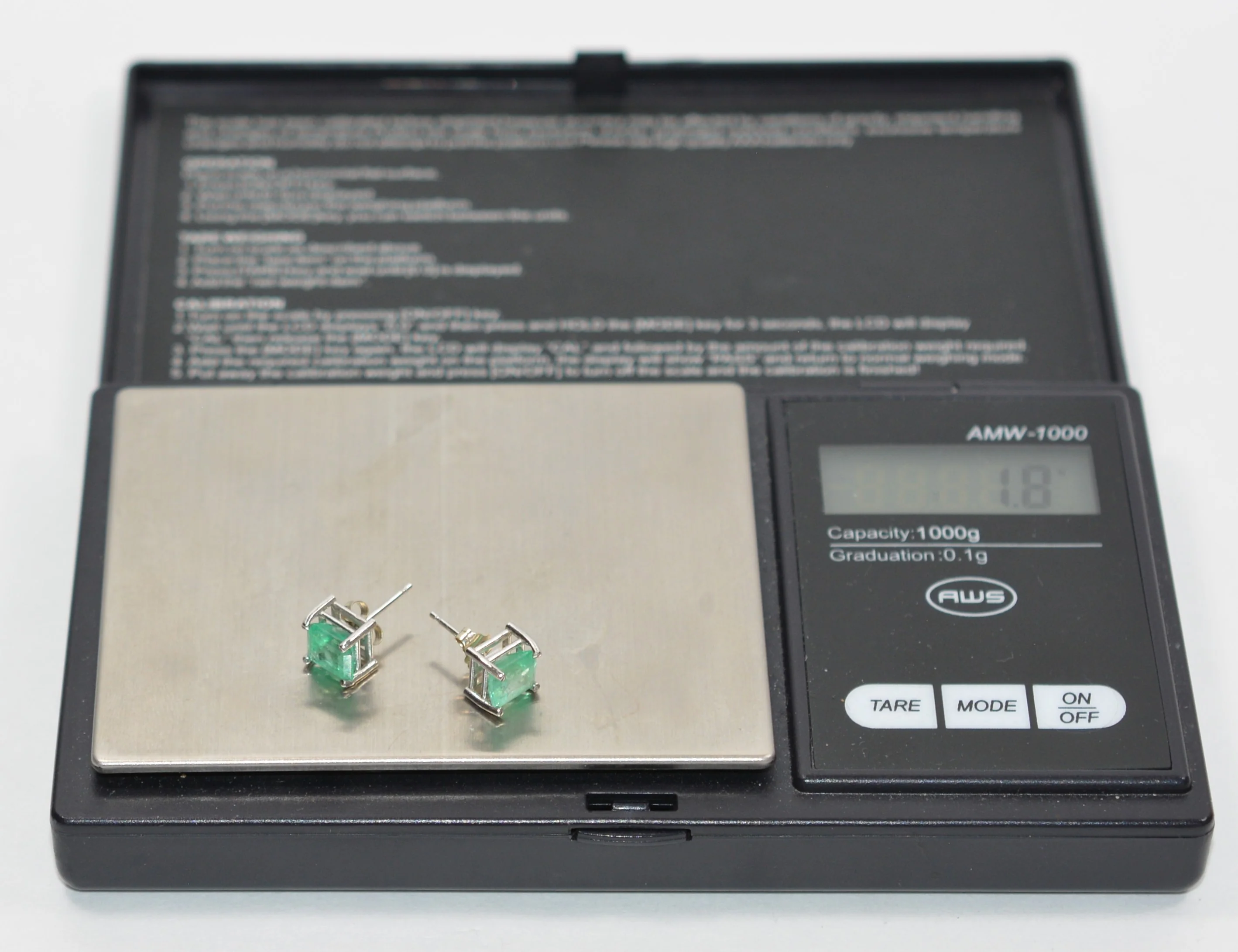 Natural Colombian Emerald Earrings 14K Solid White Gold 2.18tcw Solitaire Earrings Stud Earrings Green Earrings Birthstone Fine Womens Earrings - Image 9