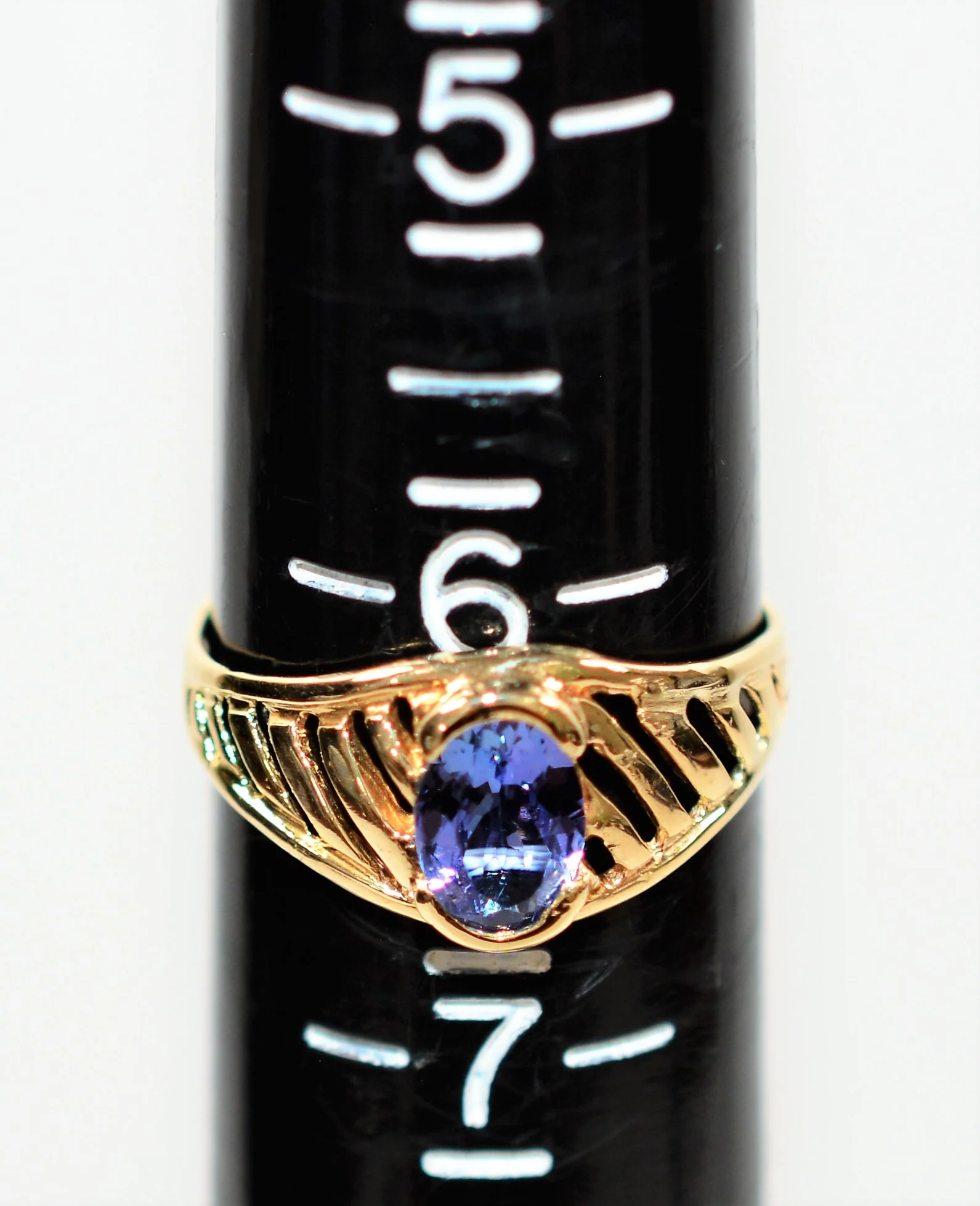Natural Tanzanite Ring 14K Solid Gold .79ct Solitaire Ring Statement Ring Cocktail Ring Vintage Ring December Birthstone Ring Estate Jewelry - Image 9
